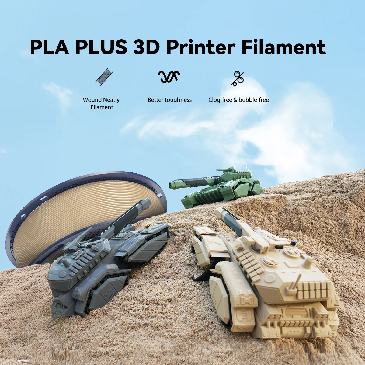 SUNLU PLA+(PLA Plus) 3D Printer Filament 1KG