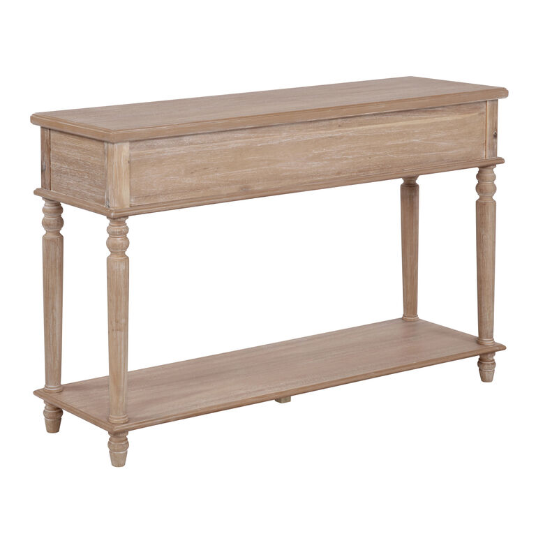 World Market Rafe Wire Brushed Natural Wood Console Table with Drawers