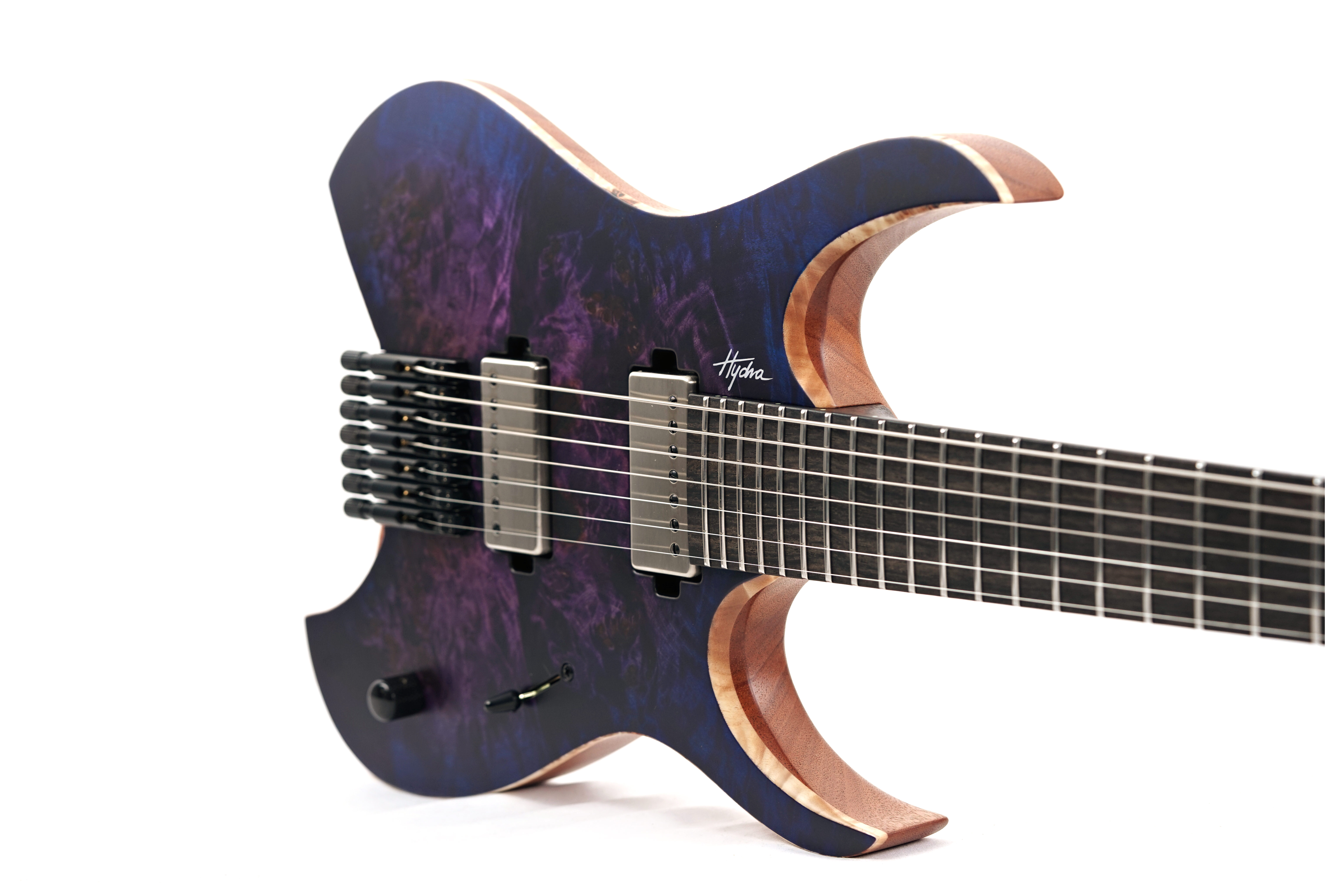 GUITARGUITAR Mayones Hydra Elite 7, Eye Poplar 3A, Trans Dirty Purple Blue Burst Satine, Black Hardware, BKP TKO #HF0000724