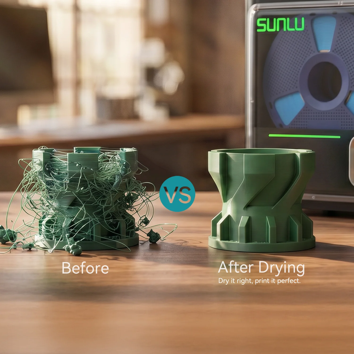 SUNLU FilaDryer S4 Pro, Dual-Zone Filament Dryer with Independent Temperature & Time Control, 85℃ Max Temperature, Drying & Annealing 2-in-1, Fits 4 × 1kg Filament Spools