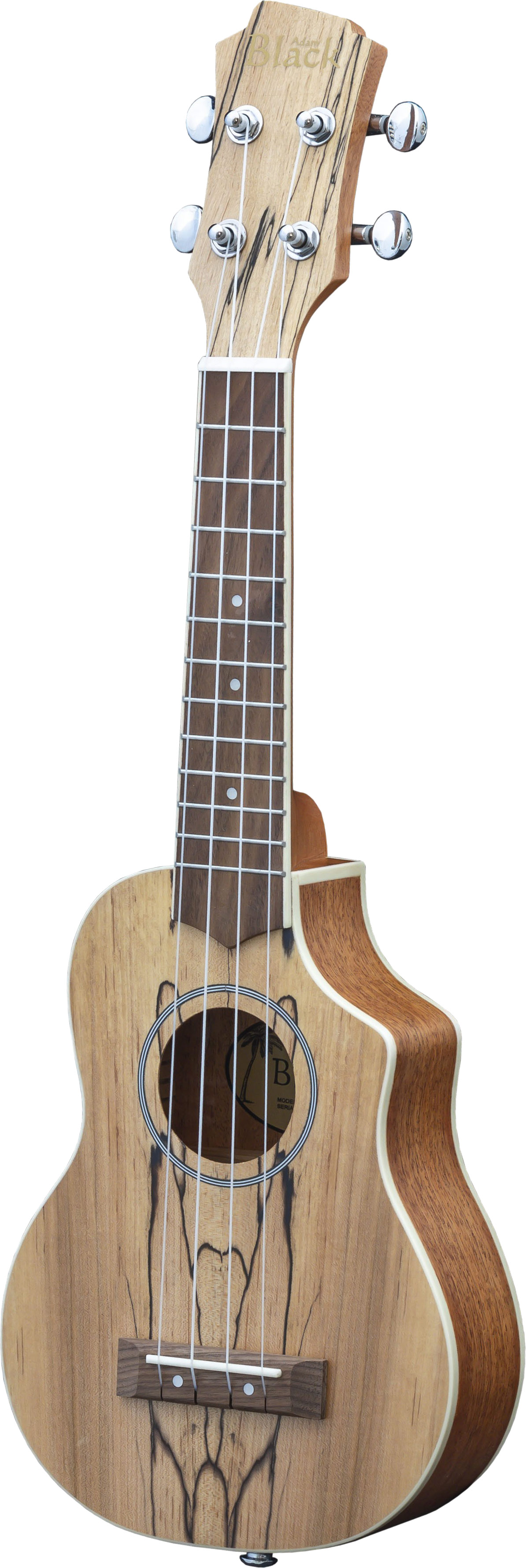 GUITARGUITAR Adam Black Soprano Ukulele Spalted Maple Cutaway Electric