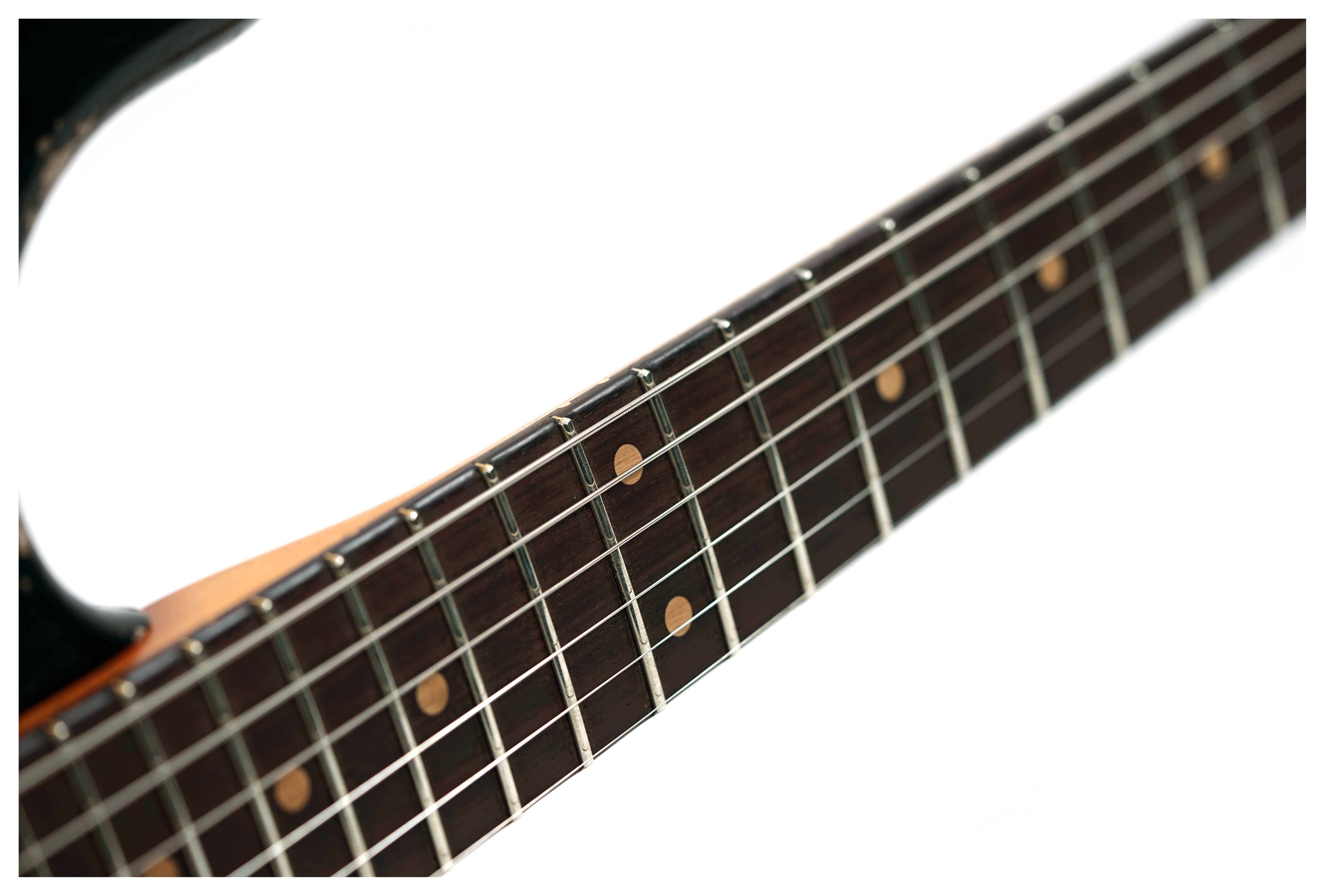 GUITARGUITAR Fender Custom Shop 61 Stratocaster Heavy Relic Black over Shoreline Gold Master Built by Paul Waller #R147453