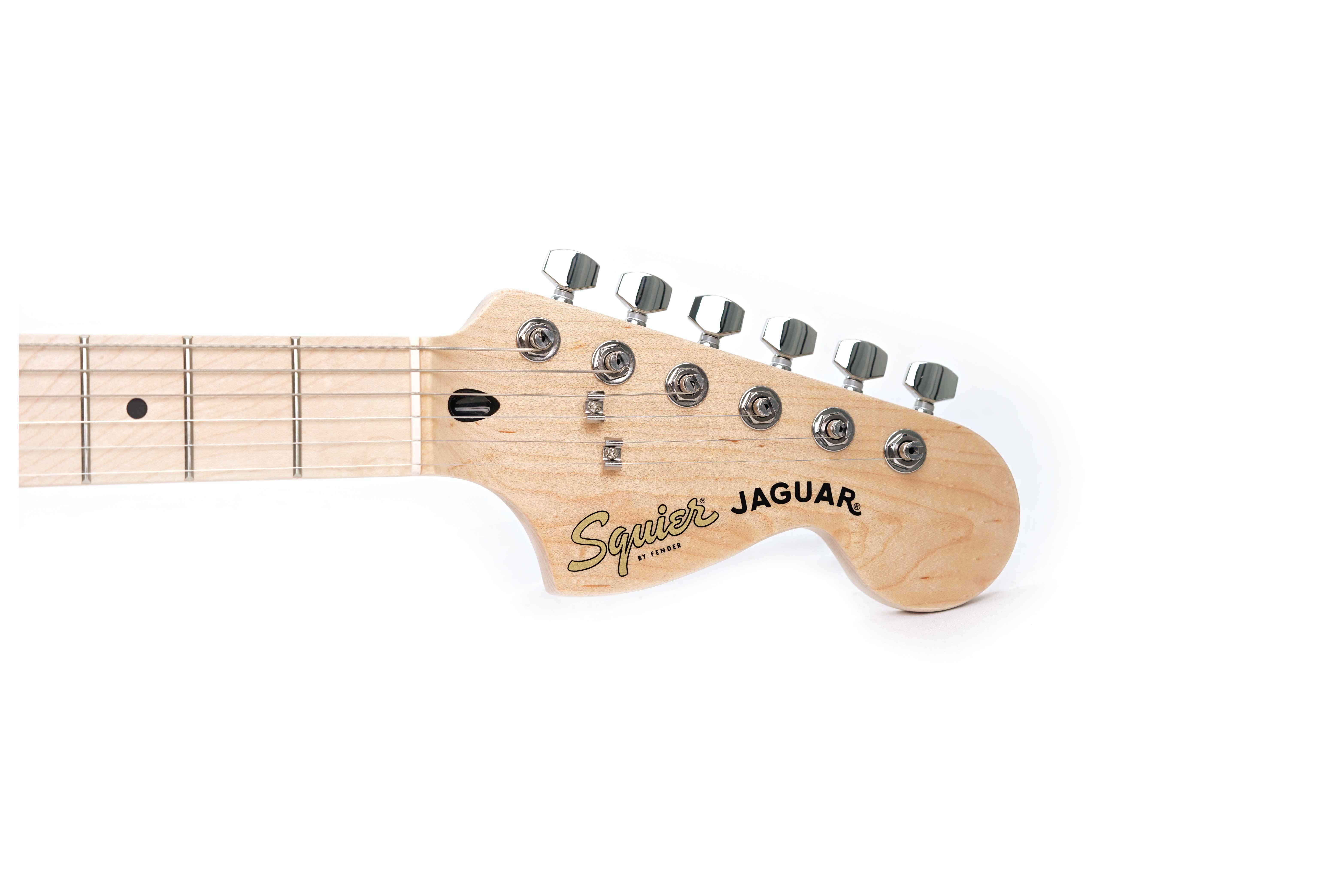 GUITARGUITAR Squier Affinity Series Jaguar White Pickguard Mystic Metallic Brown Maple Fingerboard