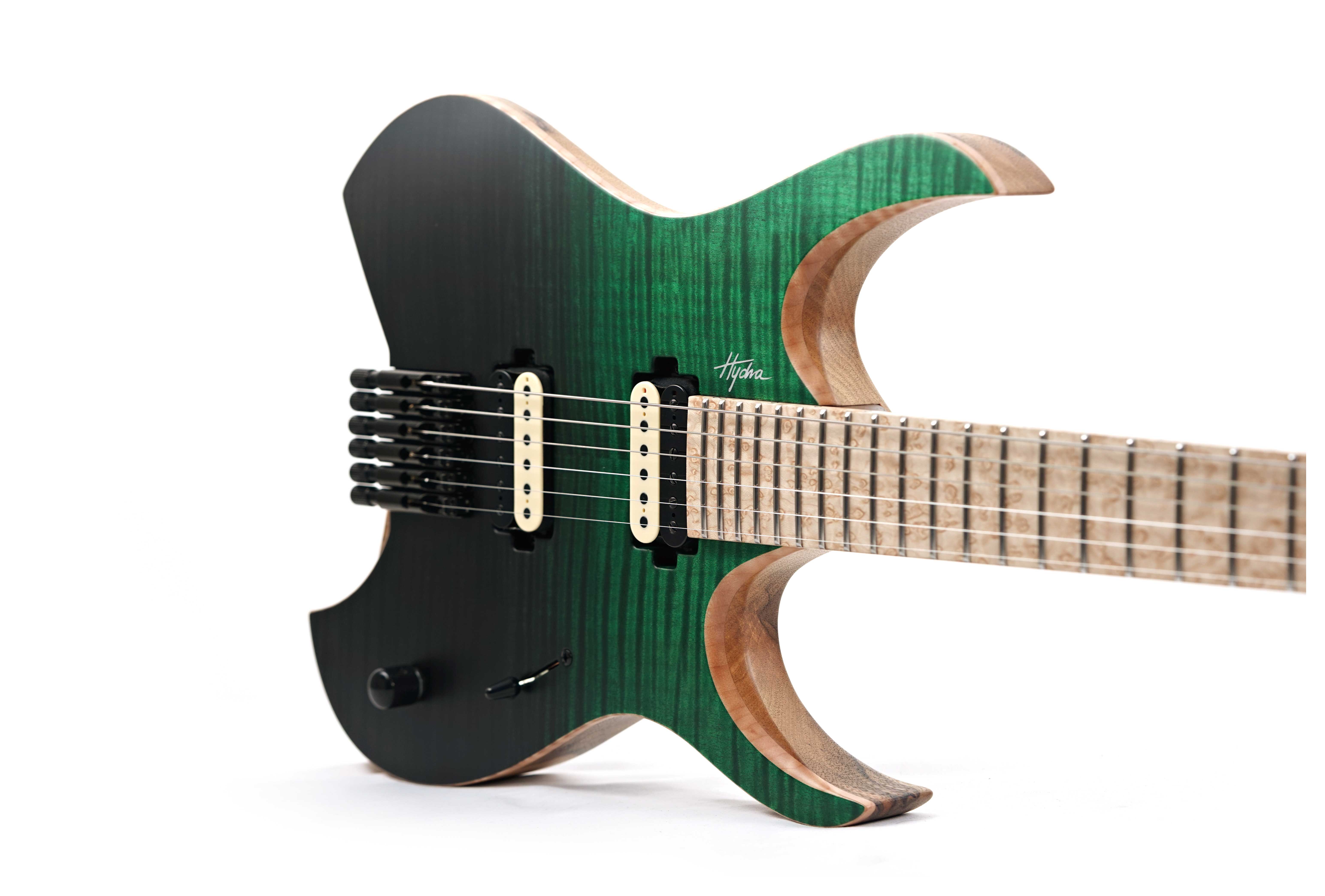 GUITARGUITAR Mayones Hydra Elite 6 5A Flame Maple, Birdseye Maple Fingerboard, Black Green Horizon Satin #HF0000760