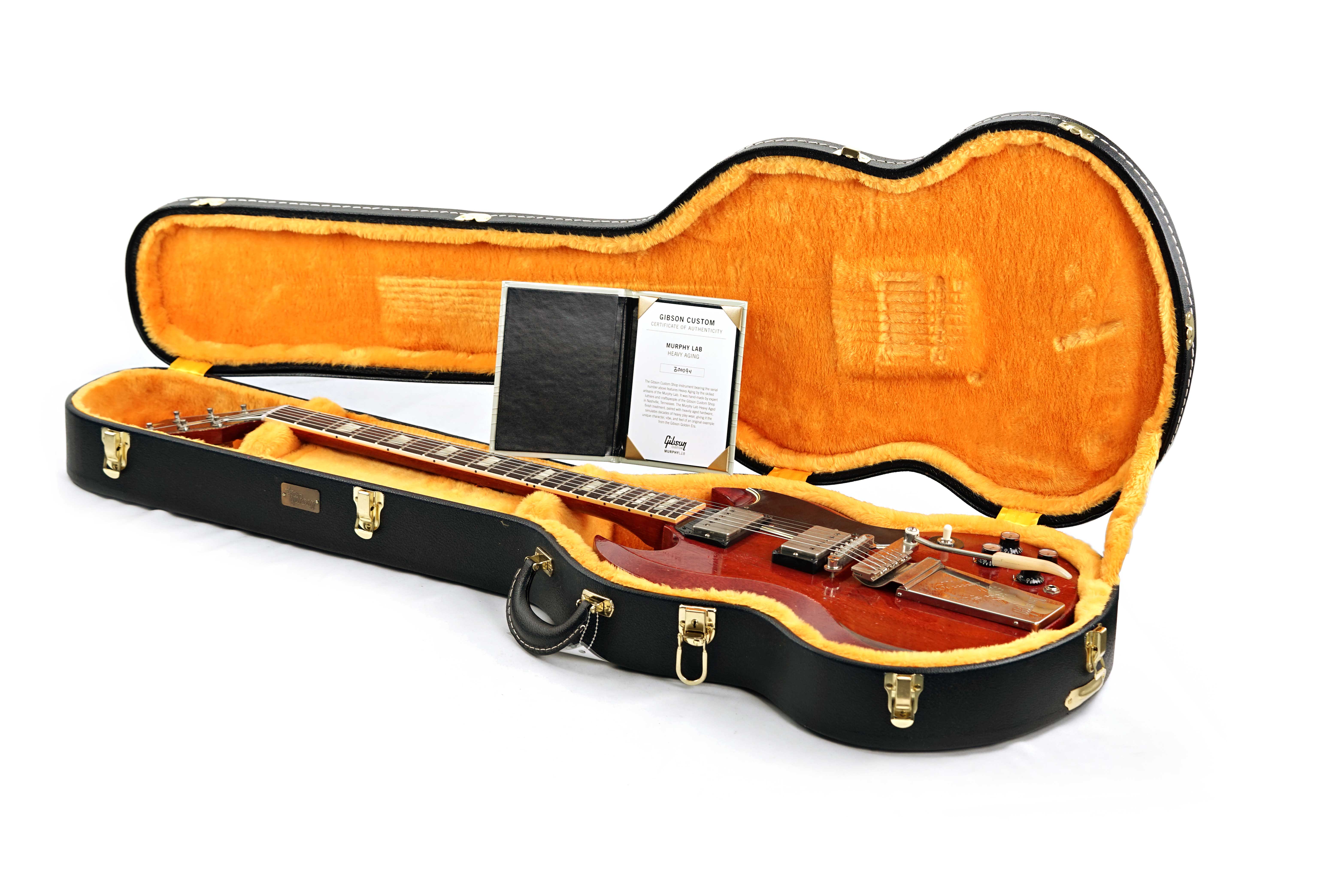GUITARGUITAR Gibson Custom Shop Murphy Lab 1964 SG Standard Reissue With Maestro Vibrola Heavy Aged Faded Cherry #300094