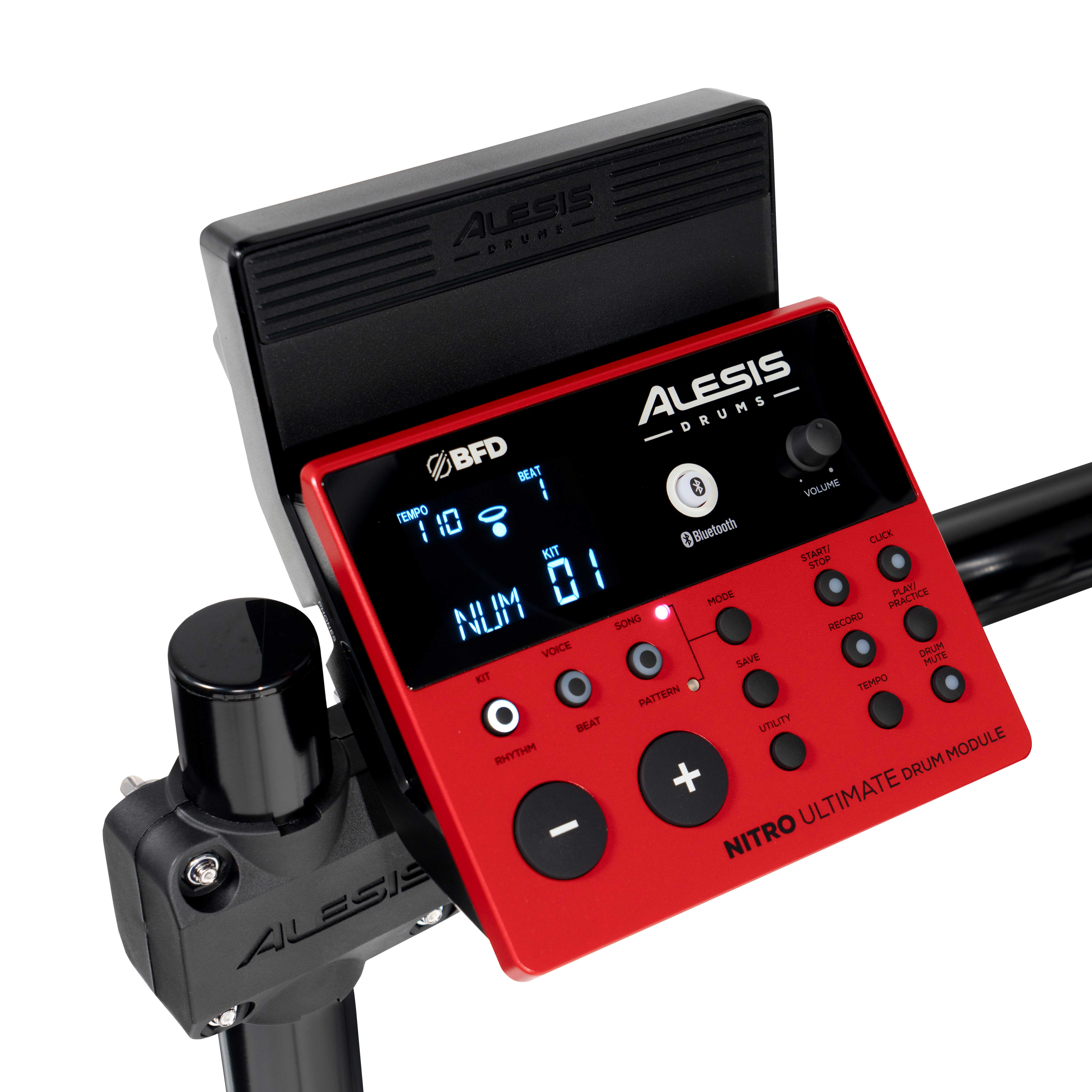 GUITARGUITAR Alesis Nitro Ultimate 9-Piece Professional Electronic Drum Kit with Stand-Mounted Hi-Hat and Bluetooth
