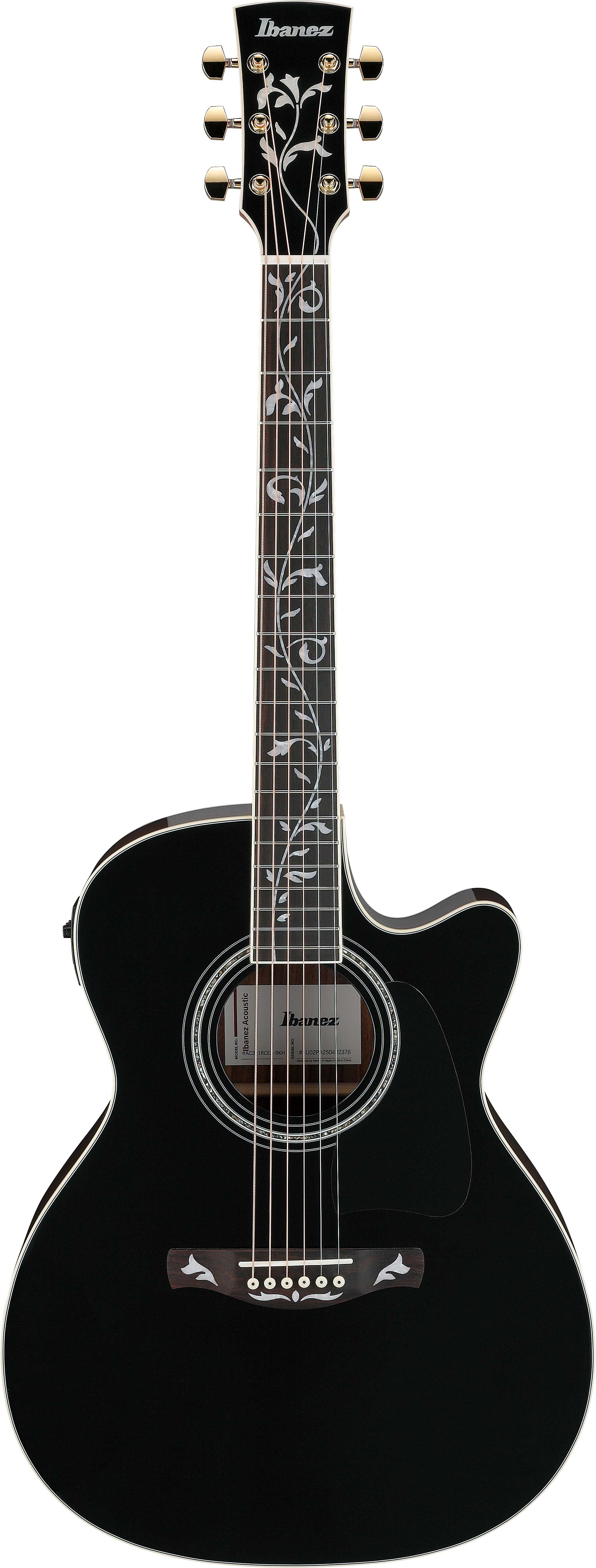 GUITARGUITAR Ibanez AC391RCE Grand Concert Electro Acoustic Black Tree Of Life Inlay