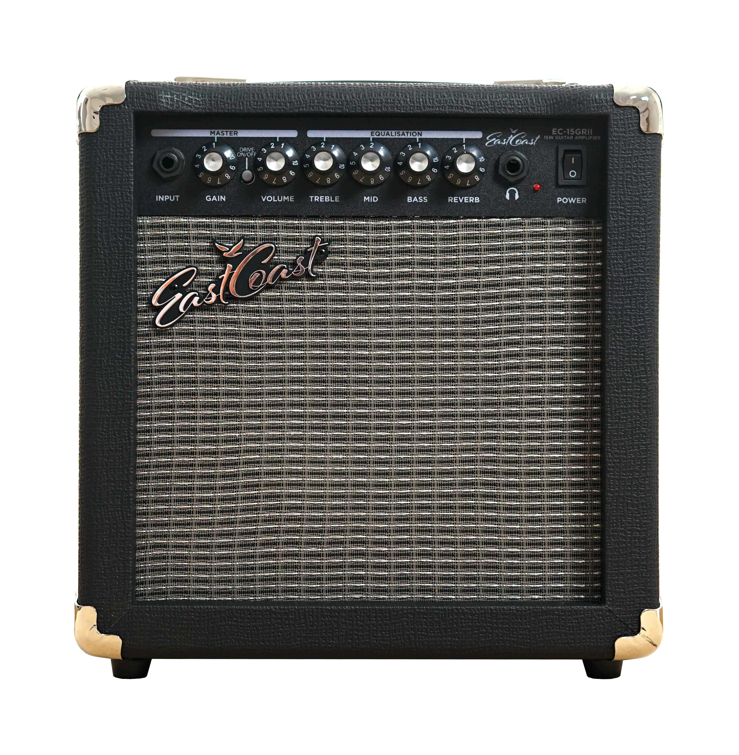 GUITARGUITAR EastCoast EC-15GRII 15 Watt Guitar Combo Practice Amp With Reverb