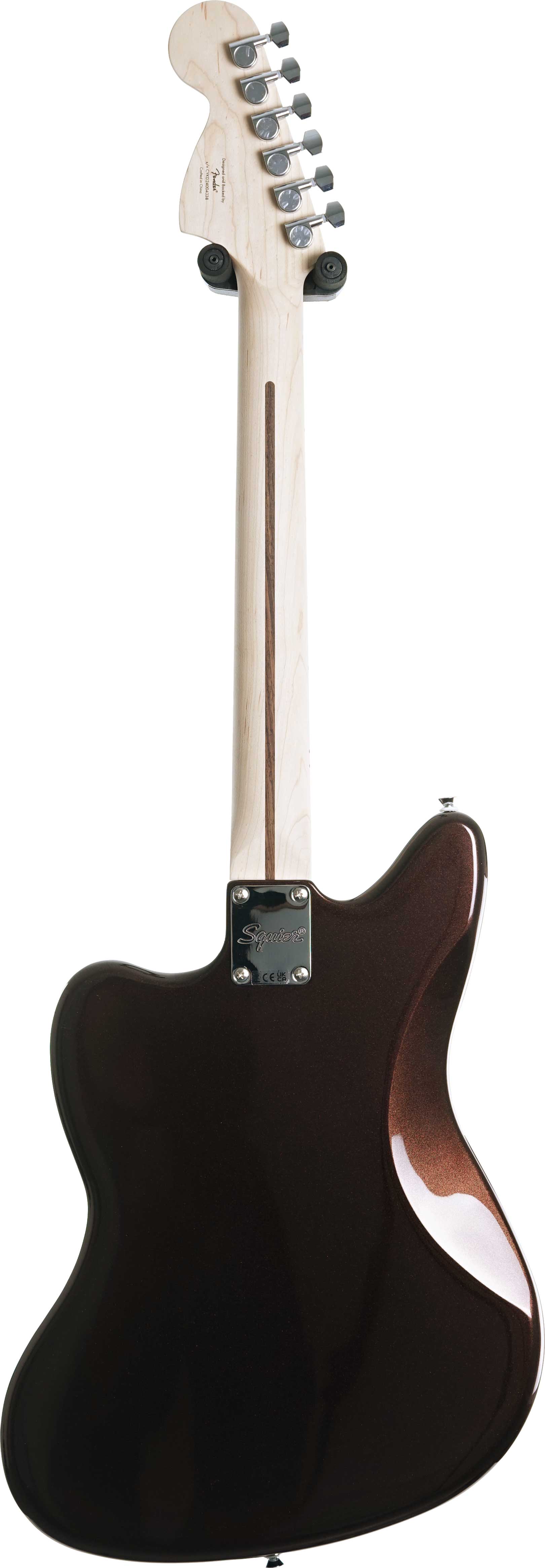 GUITARGUITAR Squier Affinity Series Jaguar White Pickguard Mystic Metallic Brown Maple Fingerboard