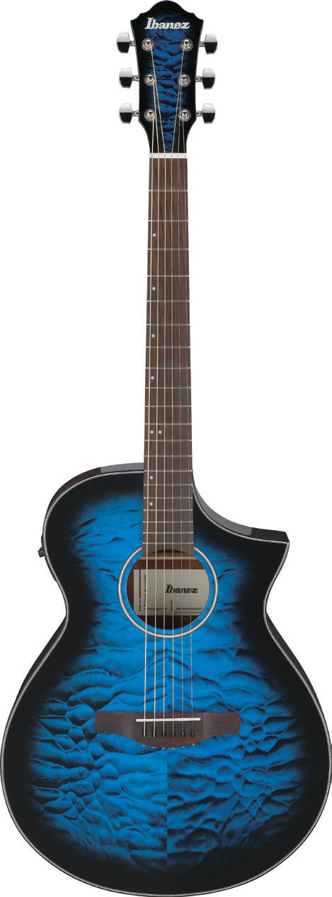 GUITARGUITAR Ibanez AEWC16QA Transparent Blue Sunburst High Gloss