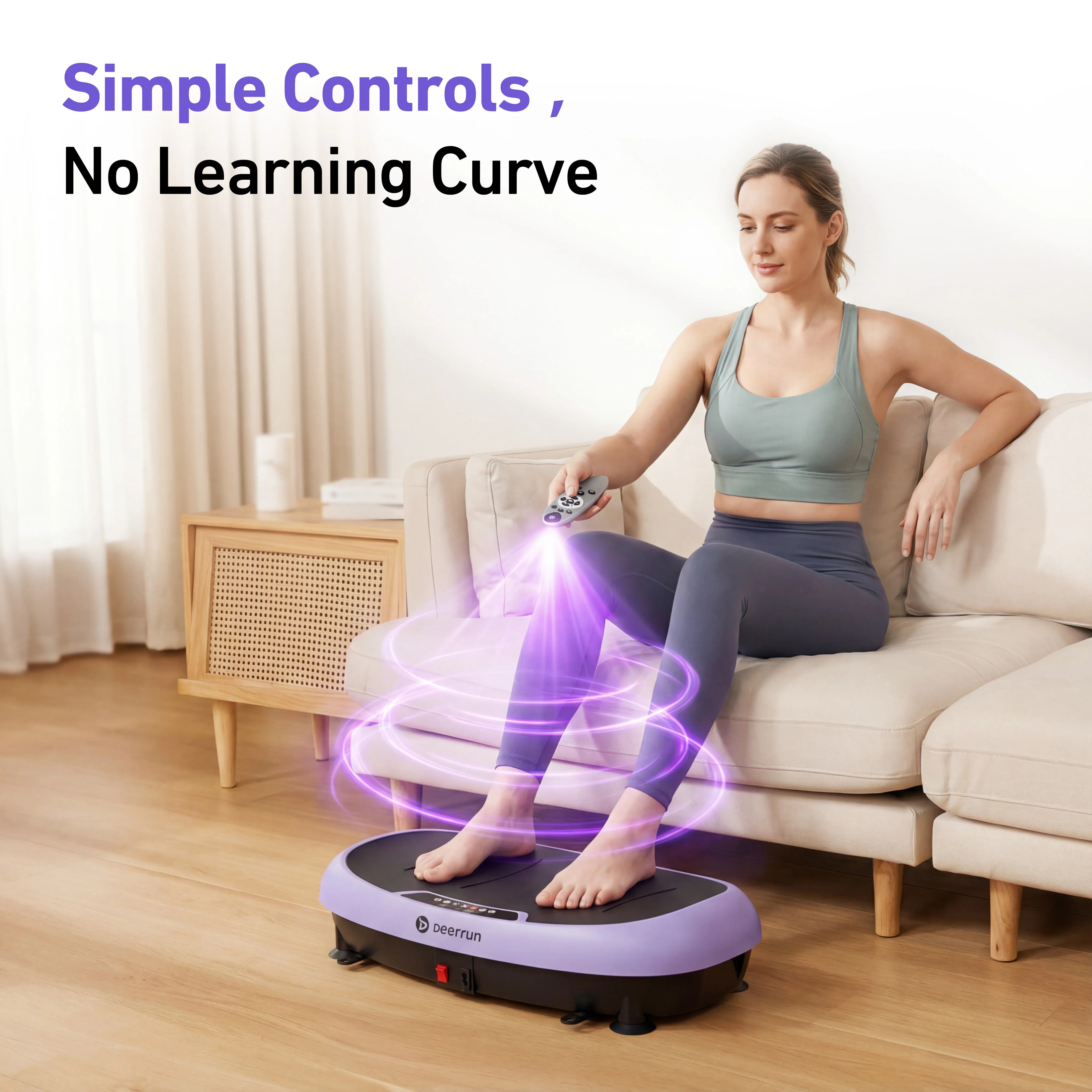 DeerRun® High-Power Full‑Body Vibration Plate Workout, 220lbs
