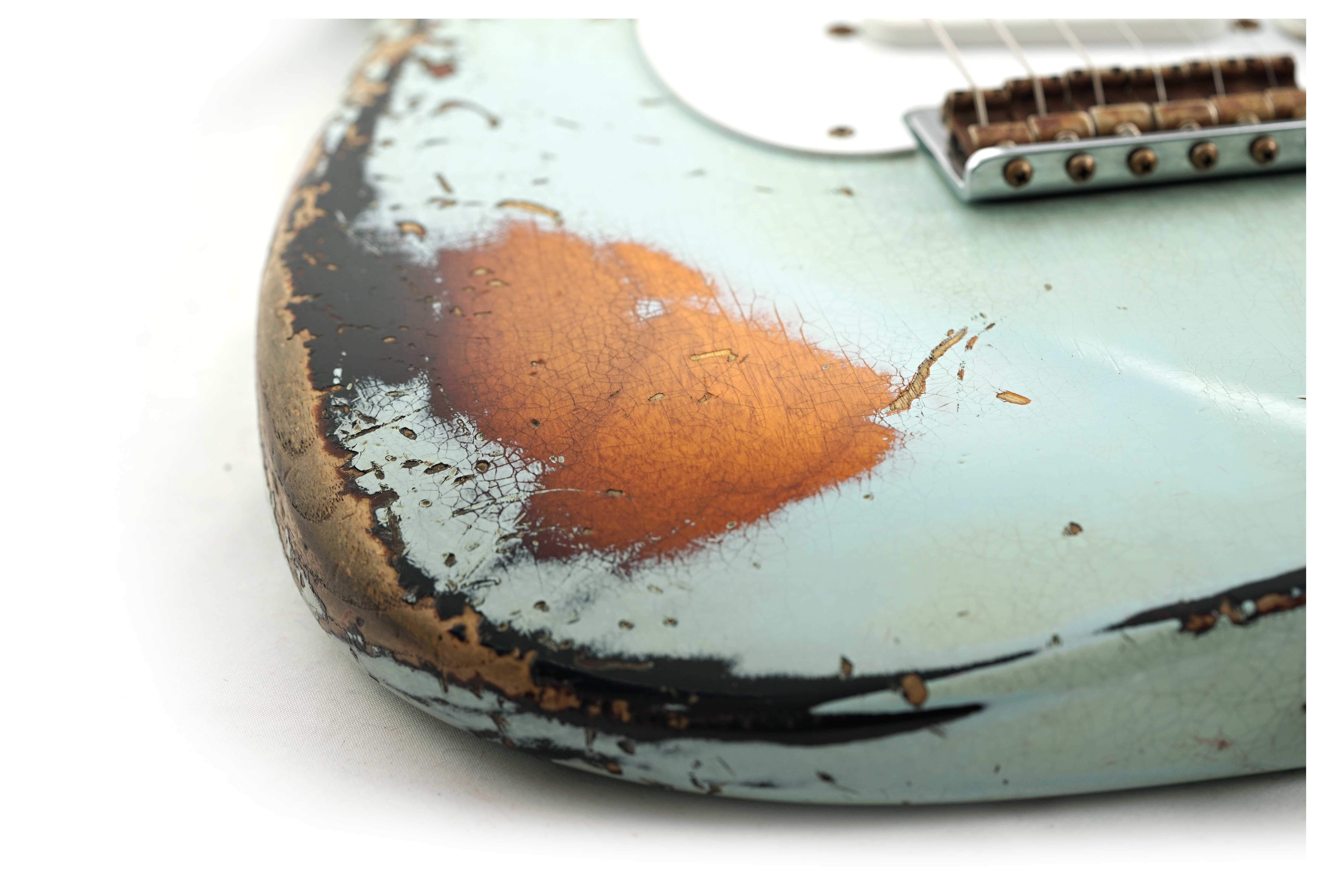 GUITARGUITAR Fender Custom Shop Limited Edition 1954 Stratocaster Heavy Relic Super Faded Aged Sonic Blue Over 2-Tone Sunburst #LXX0731