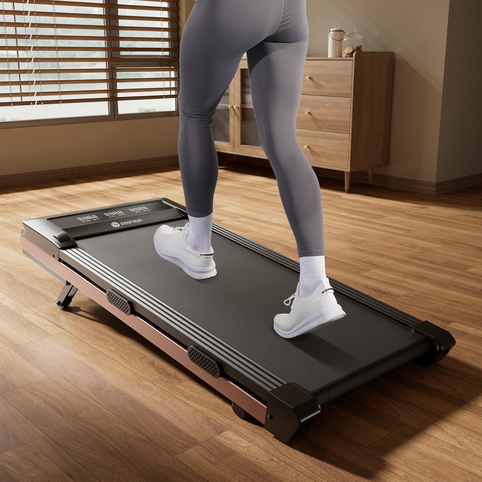 DeerRun Z10 12% Auto Incline Smart Walking Pad Treadmill with remote control-Black