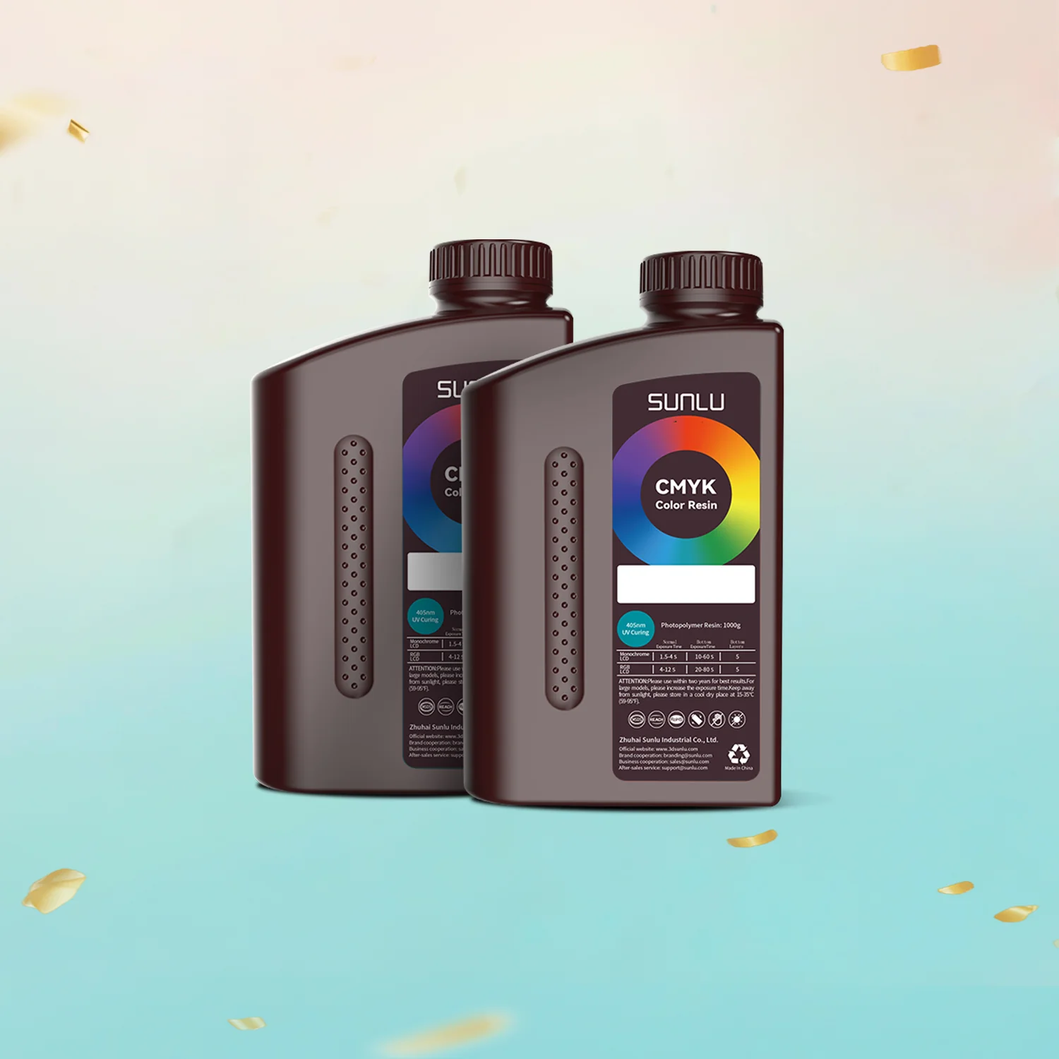 SUNLU CMYK+W Color Mixing Resin 1000g*5 Bottles Kit