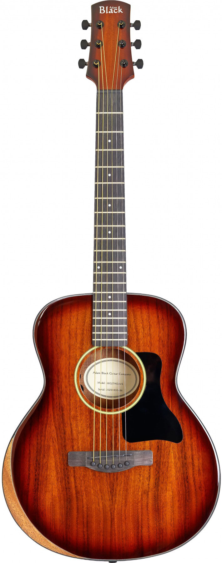GUITARGUITAR Adam Black O-2 Travel Koa Electro Acoustic with Bevelled Armrest