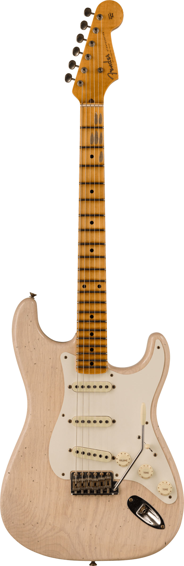 GUITARGUITAR Fender Custom Shop 1956 Stratocaster Journeyman Relic Maple Neck Aged White Blonde