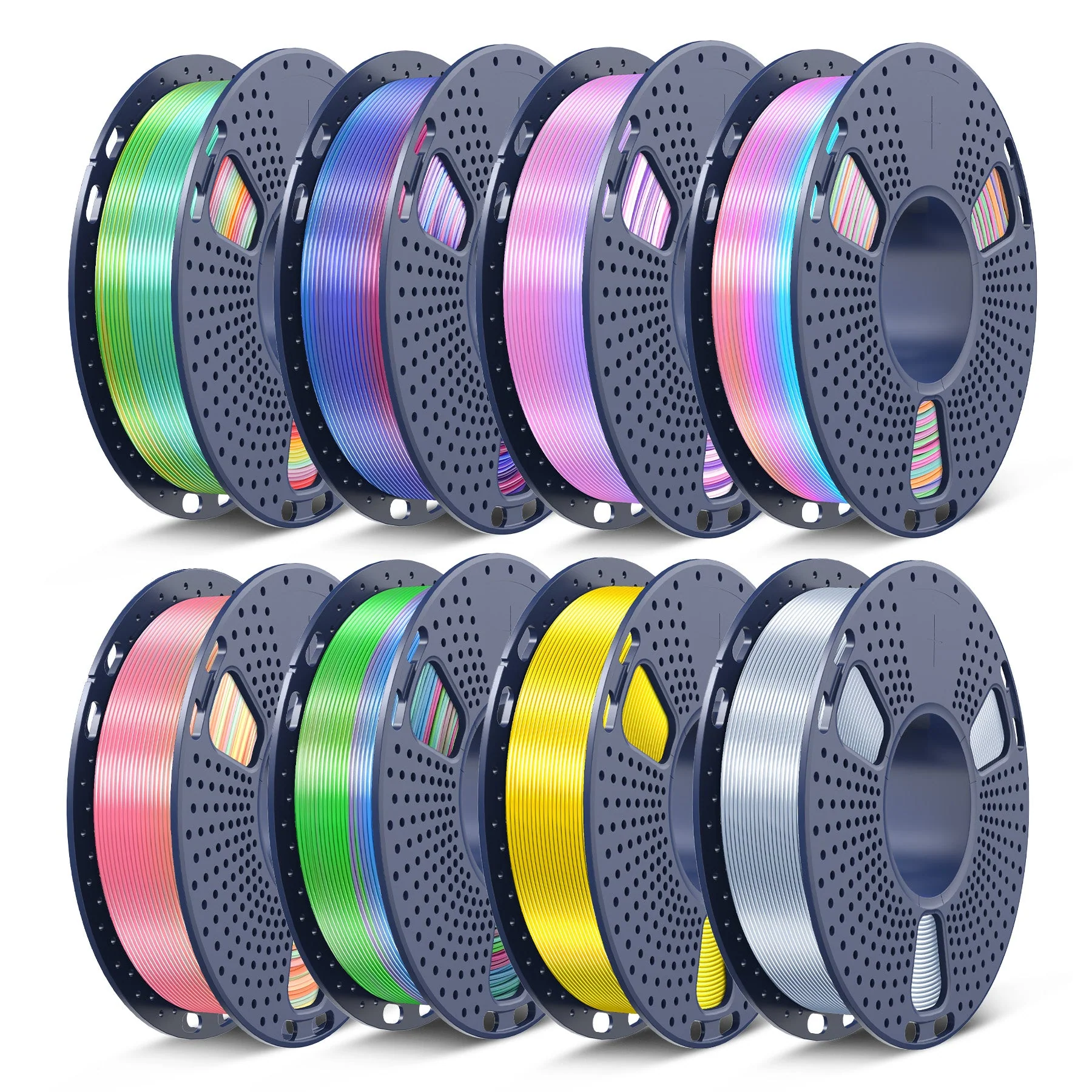 250g Spool PLA, PLA+, PLA+2.0, PLA Meta Multicolor Filament Bundle, 250g*8 Rolls