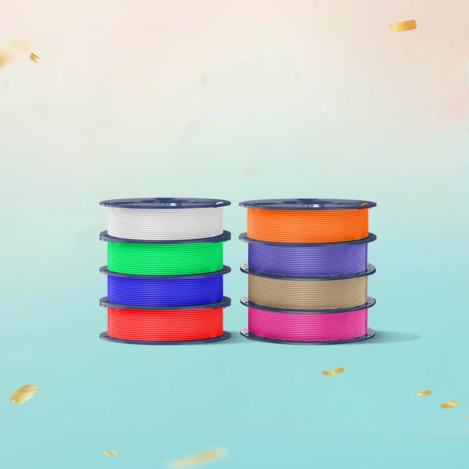 250g Spool PLA, PLA+, PLA+2.0, PLA Meta Multicolor Filament Bundle, 250g*8 Rolls