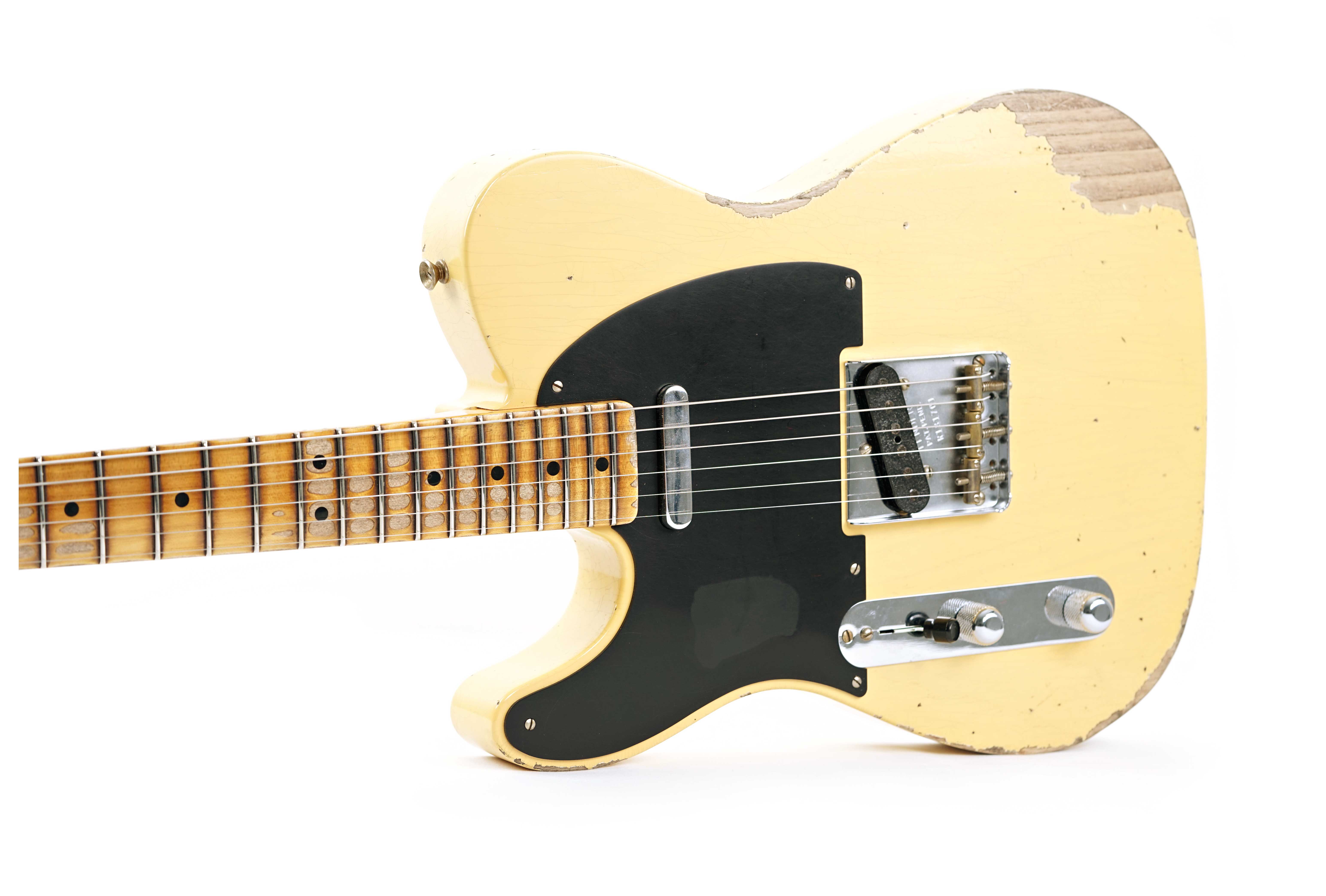 GUITARGUITAR Fender Custom Shop 1952 Telecaster Heavy Relic Aged Nocaster Blonde Maple Fingerboard Left Handed #R131701