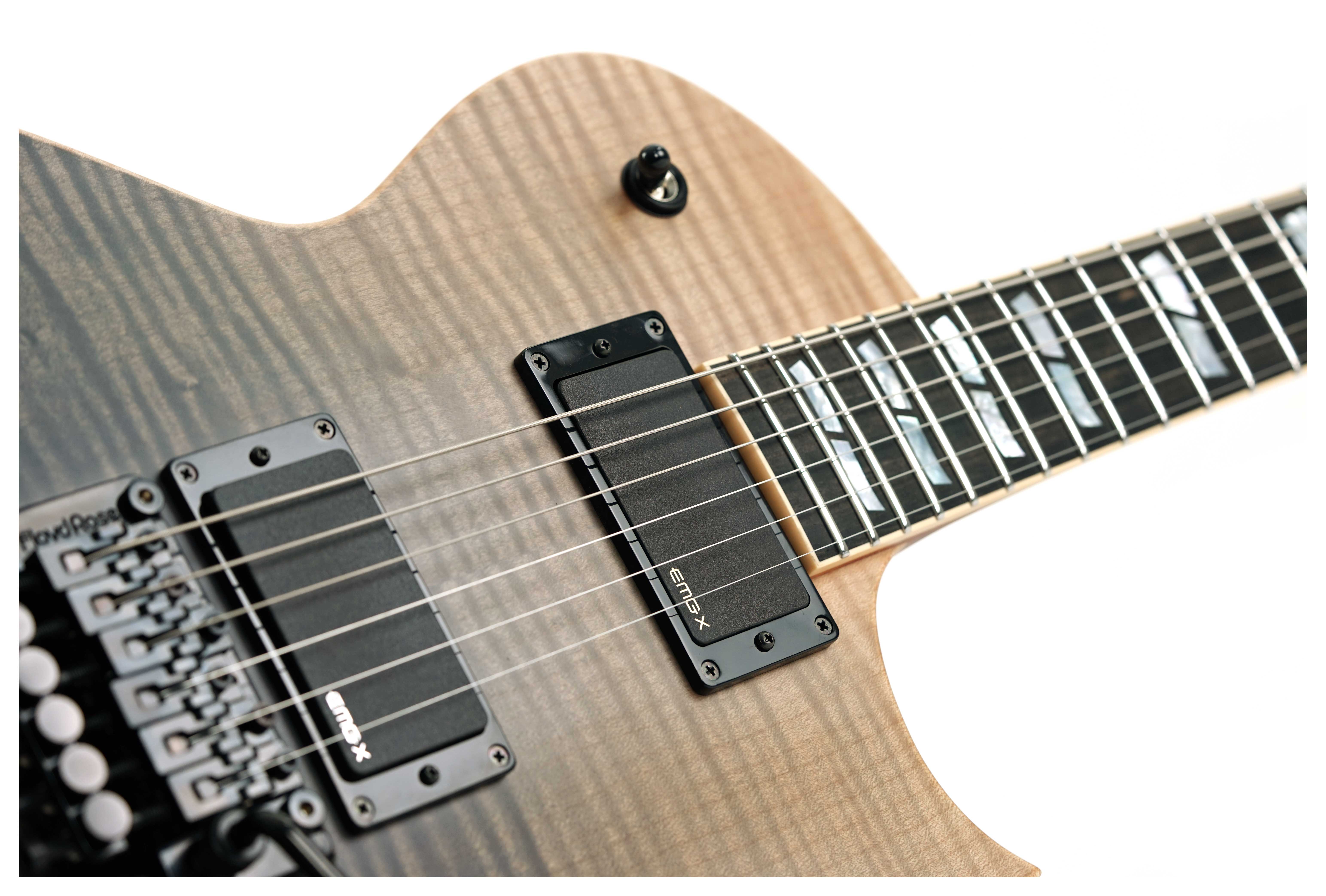 GUITARGUITAR ESP USA Eclipse Flame Maple EMG FR Black Natural Fade Satin (Ex-Demo) #US24302