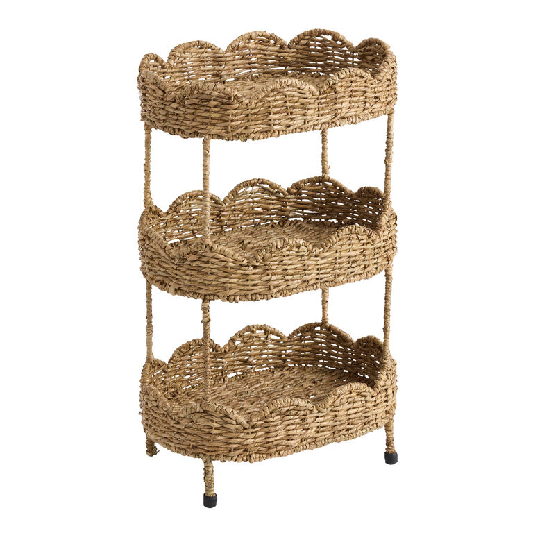 World Market Daisy Natural Seagrass Scalloped Basket Collection