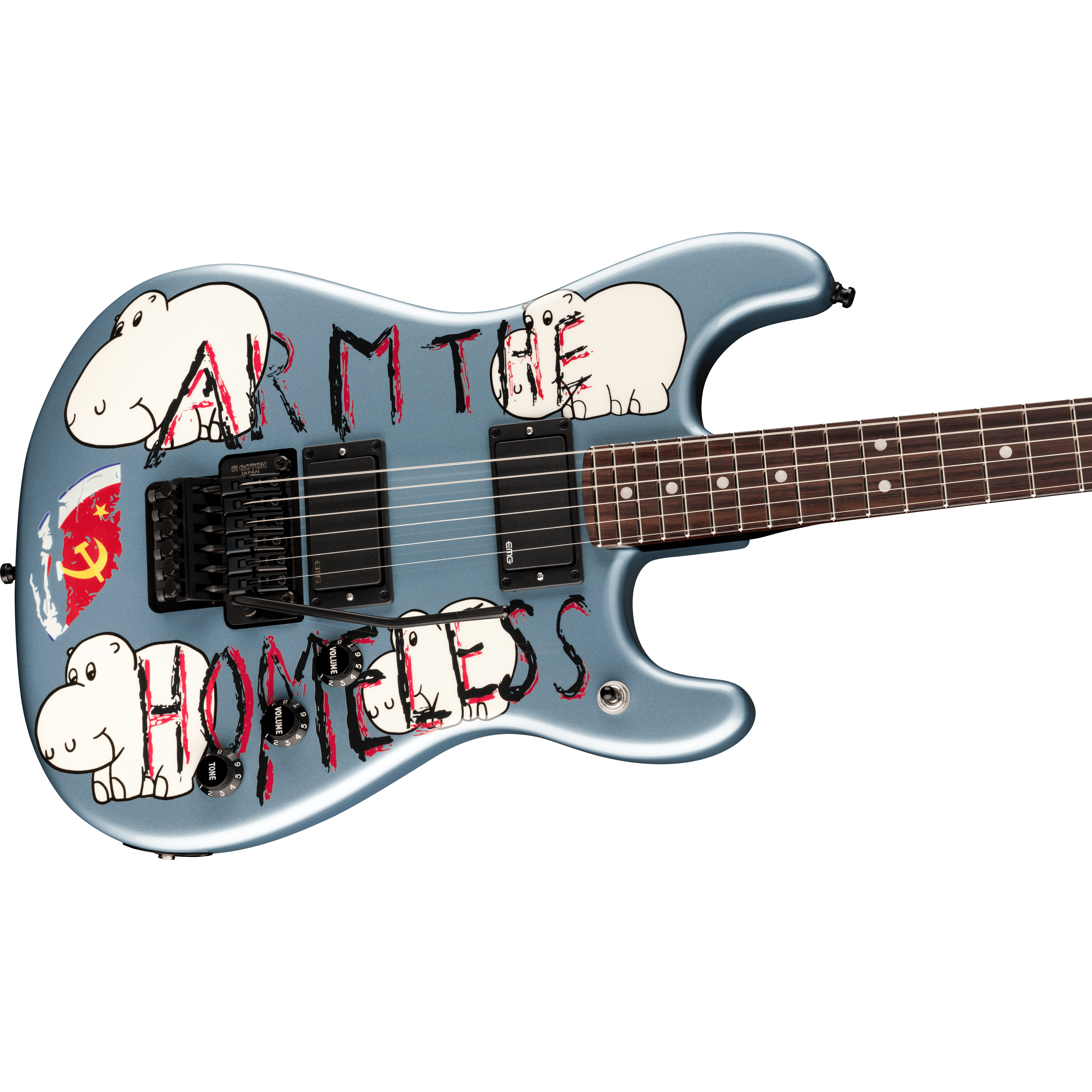 GUITARGUITAR Fender Tom Morello Arm the Homeless Stratocaster Blue Ice Metallic Rosewood Fingerboard