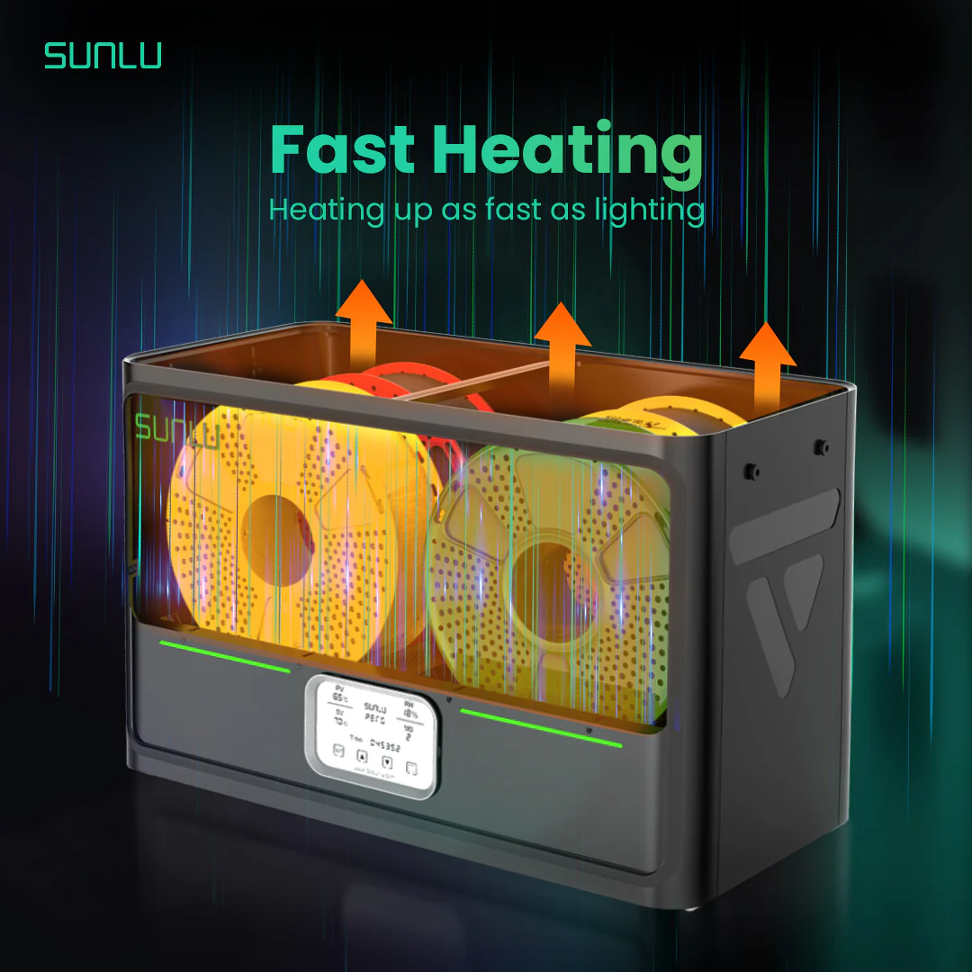 SUNLU FilaDryer S4, Temperature Balance and High Efficiency, the First Dryer for 4 Spools Capacity