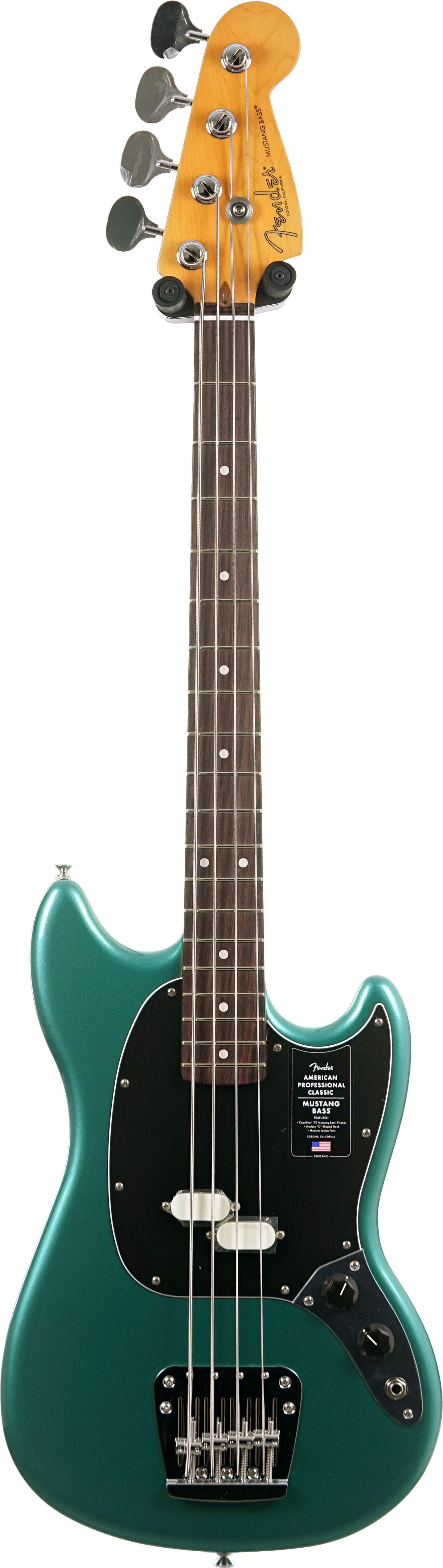 GUITARGUITAR Fender American Professional Classic Mustang Short Scale Bass Faded Sherwood Green Metallic Rosewood Fingerboard #US25089986