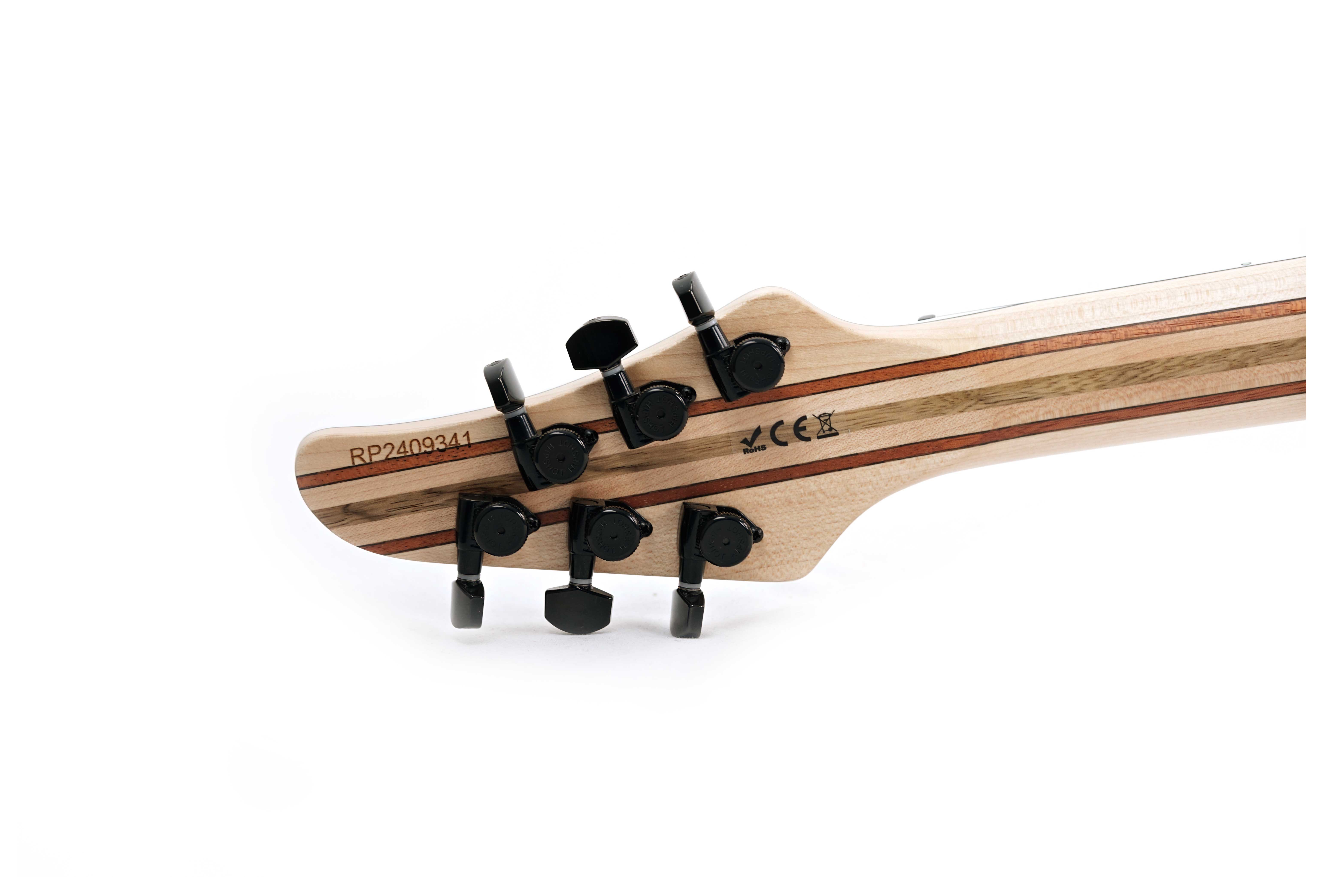 GUITARGUITAR Mayones Regius 6 4Ever, Flame Maple 3A, Trans Black Satin, Black Limba Body #RP2409341