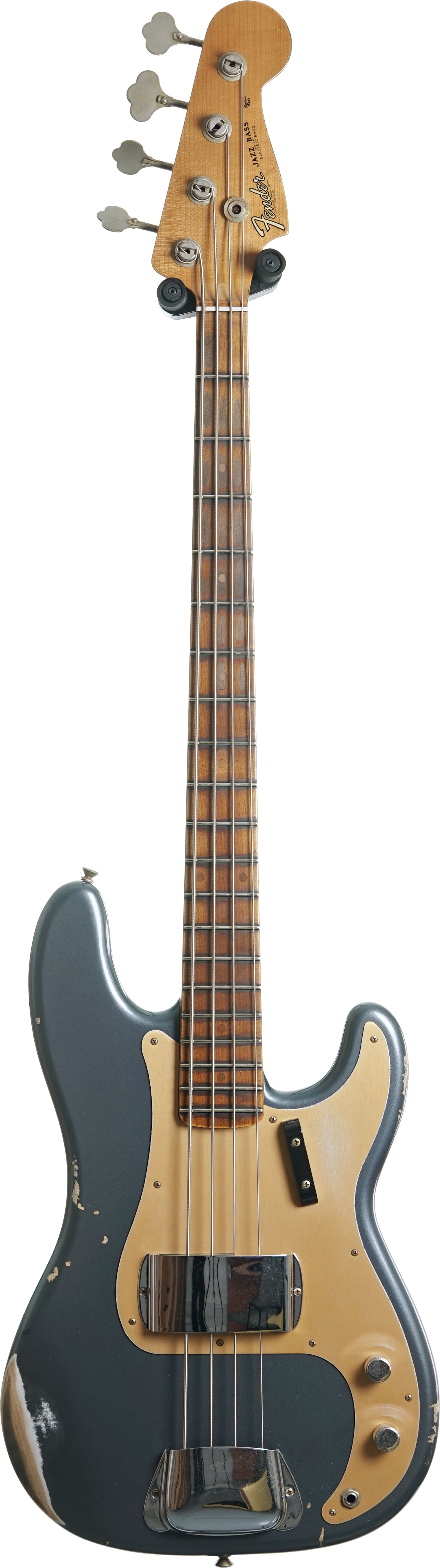 GUITARGUITAR Fender Custom Shop Precision Jazz Bass Relic Charcoal Frost Metallic #R143504