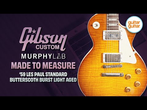 GUITARGUITAR Gibson Custom Shop 59 Les Paul Standard Made 2 Measure Hand Selected Top Dark Butterscotch Burst Murphy Lab Light Aged #93448