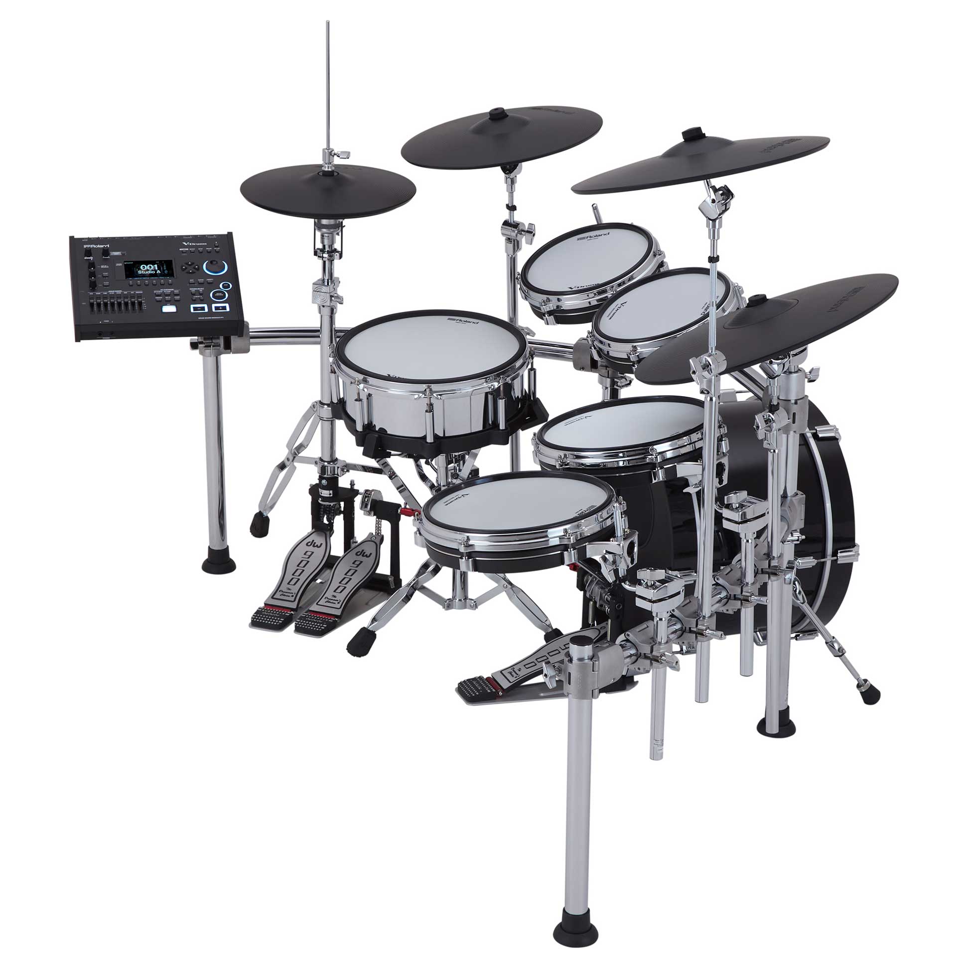 GUITARGUITAR Roland TD716 Kit Flagship V-Drums with V71 Sound Module Chrome Rack-Style Drum Stand