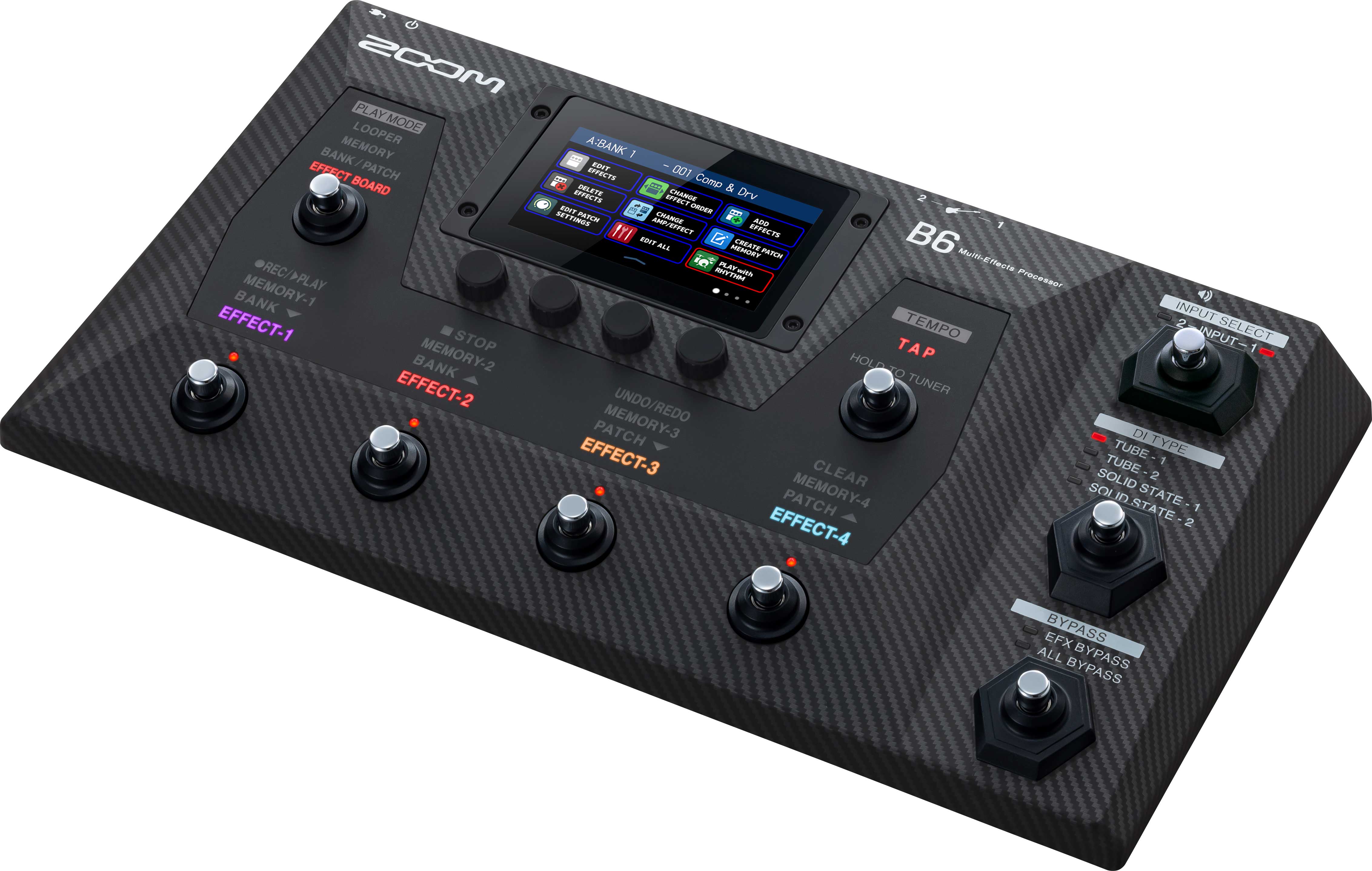 GUITARGUITAR Zoom B6 Bass Guitar Amp Modeller and Multi Effects Processor Pedal
