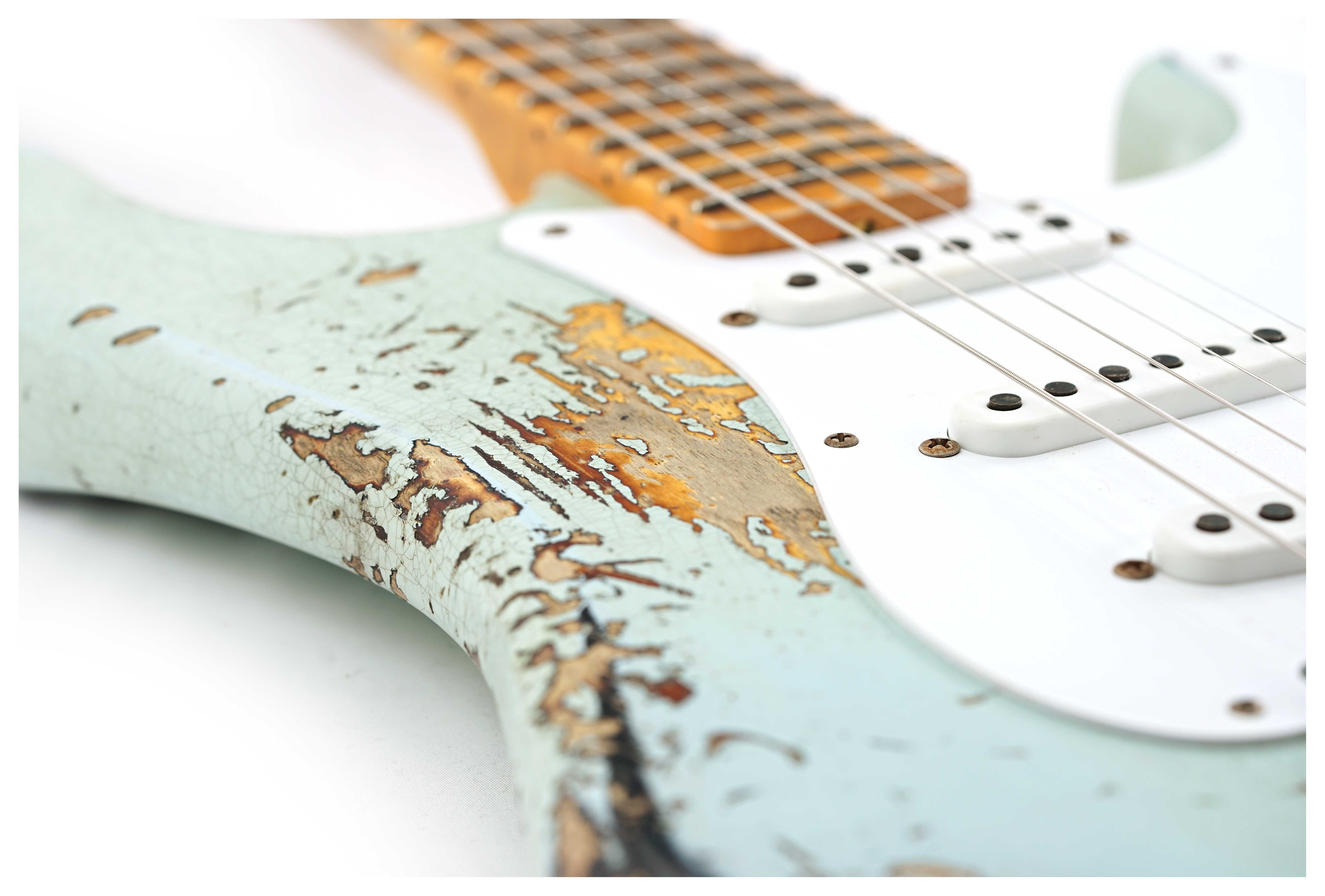 GUITARGUITAR Fender Custom Shop Limited Edition 1954 Stratocaster Heavy Relic Super Faded Aged Sonic Blue Over 2-Tone Sunburst #LXX0731