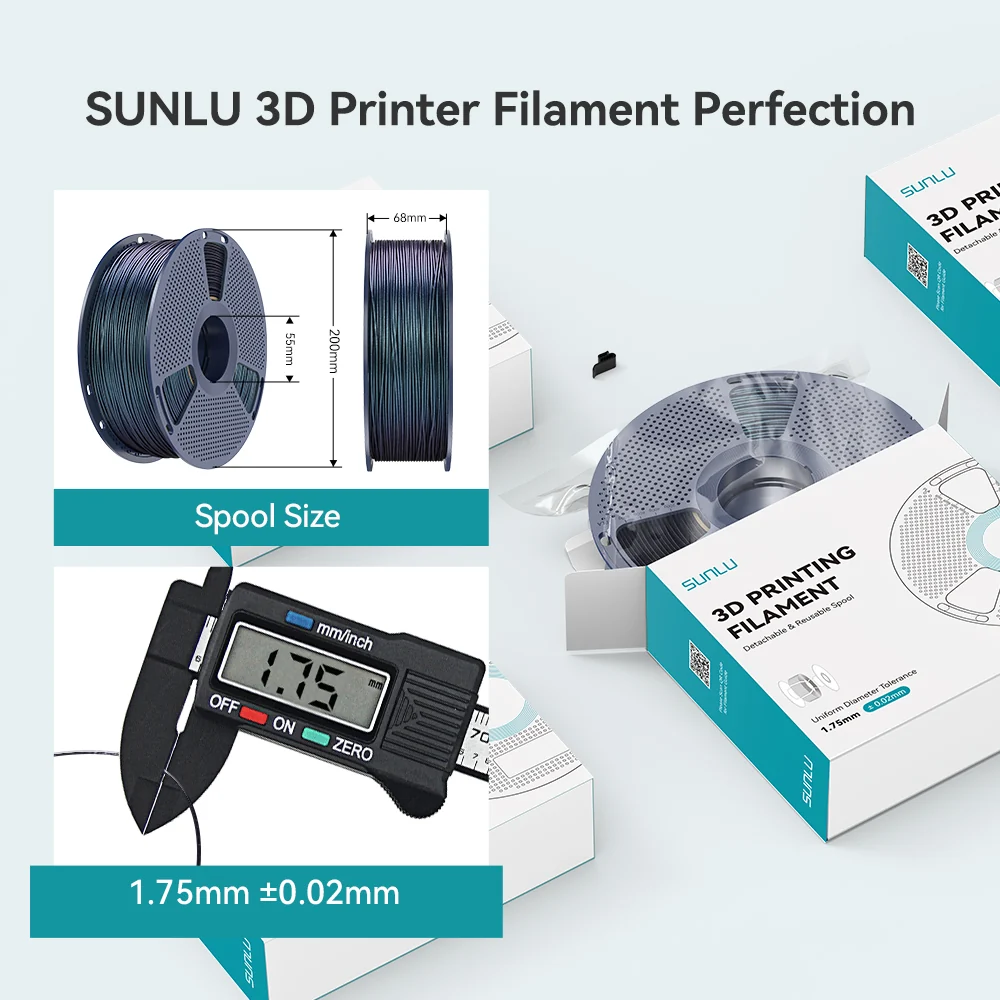 SUNLU PLA Galaxy 1KG, Color-Shifting PLA Esthenic Filament, Sparkling Ultrafine Pearlescent Powder