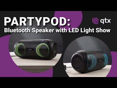 GUITARGUITAR QTX PartyPod Bluetooth Speaker with LED Light Show