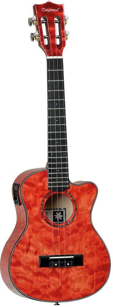 GUITARGUITAR Tanglewood TWT 26 E Tenor Cutaway Ukulele Tuscan Sunset Red Gloss Finish