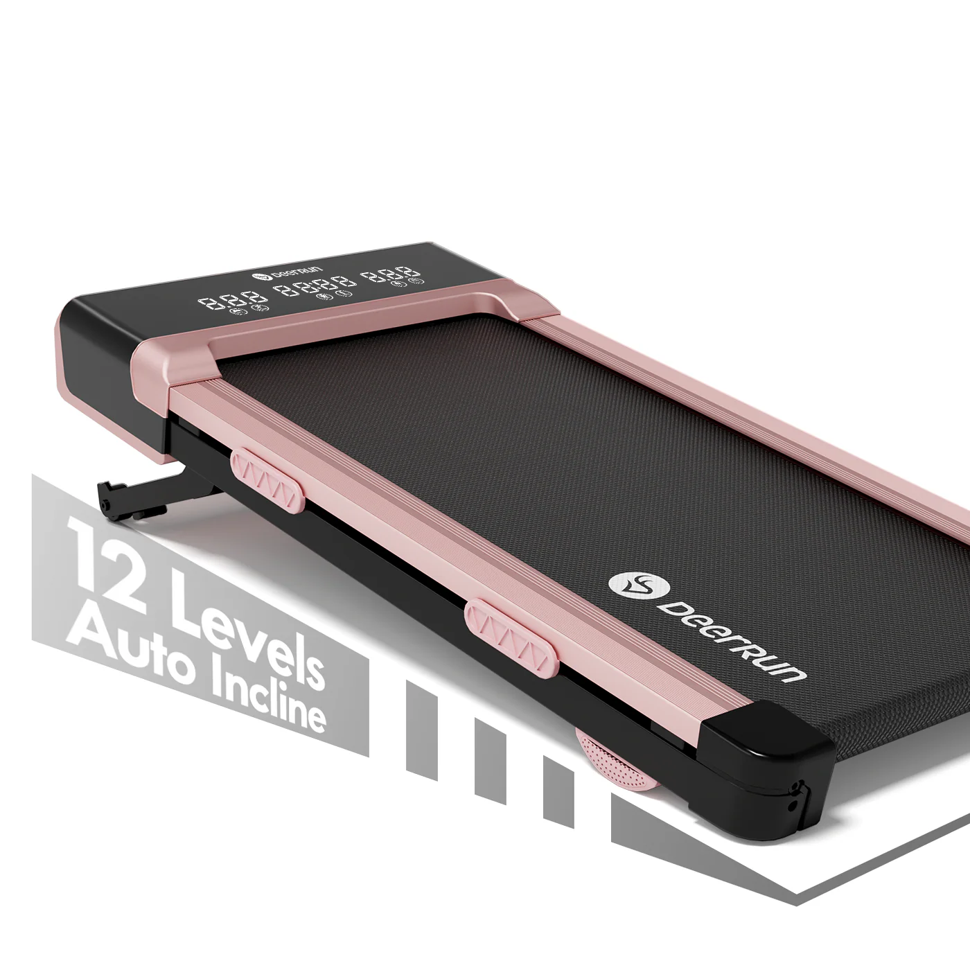 DeerRun Z10 12% Auto Incline Smart Walking Pad Treadmill with remote control Pink-Fat-burning & fitness friendly