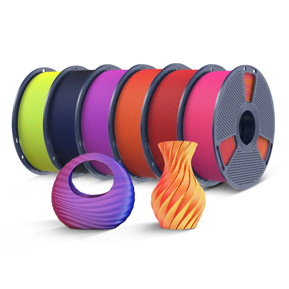 SUNLU Matte PLA Dual-Color 3D Printer Esthenic Filament 1KG, Seamless Two-Tone Shifts & Soft Matte Finish