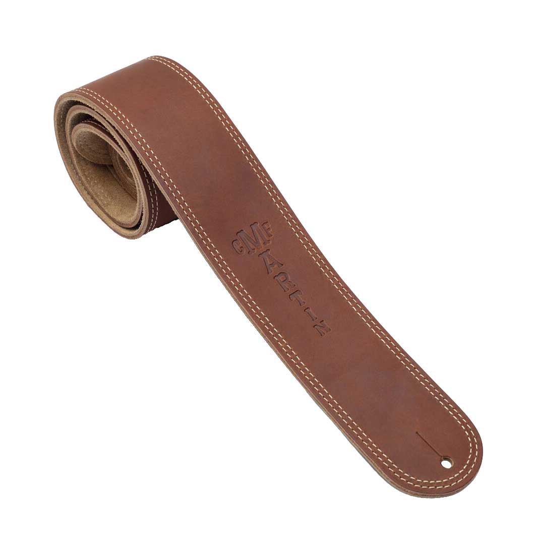 GUITARGUITAR Martin Guitar Strap 2.5 Inch Glove Style Leather with Suede Back Brown