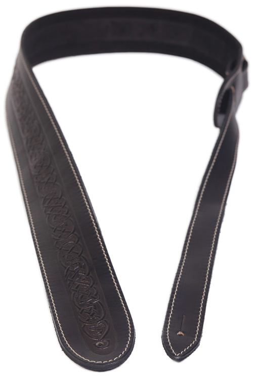 GUITARGUITAR Leathergraft Embossed Leather Strap Black