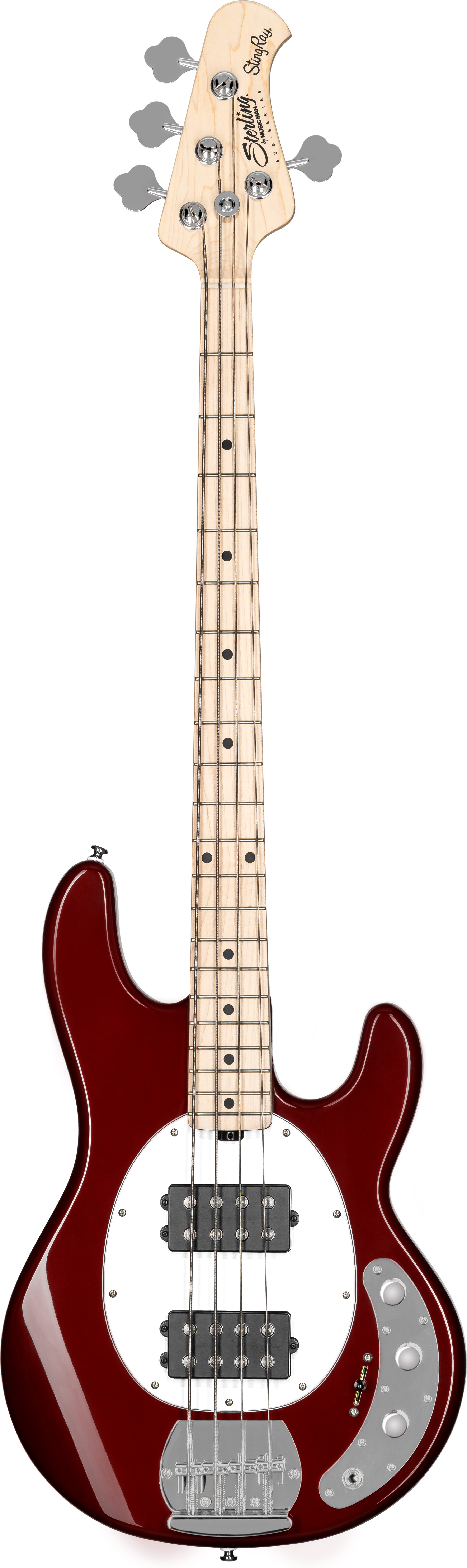 GUITARGUITAR Music Man Sterling Sub Ray4 HH Candy Apple Red Maple Fingerboard