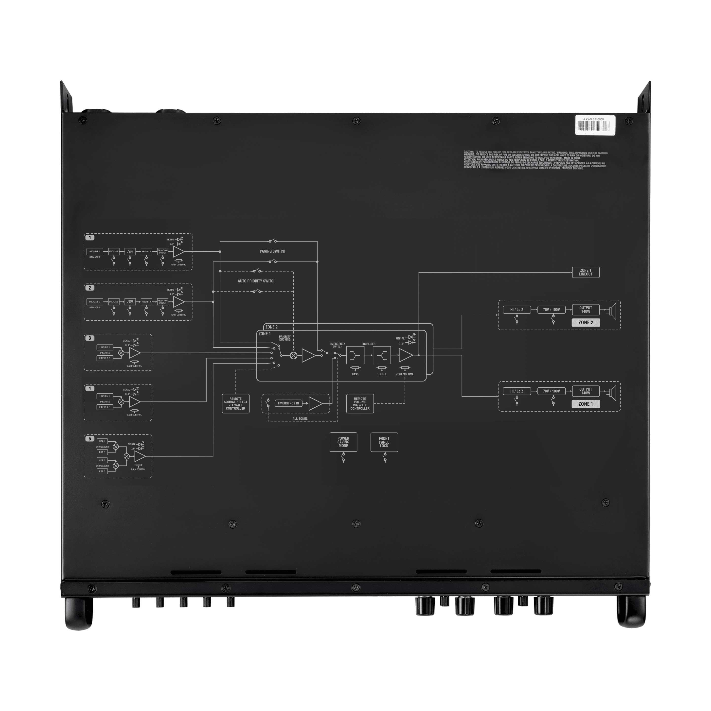 GUITARGUITAR HH MZ-140D Two Zone Matrix Power Amplifier