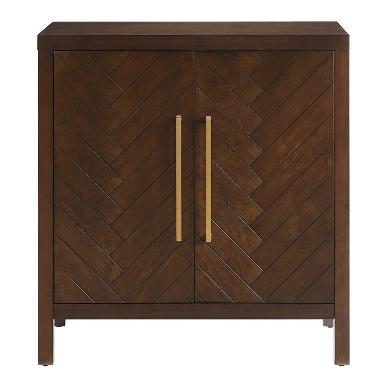 World Market Dominique Wood Herringbone Storage Cabinet