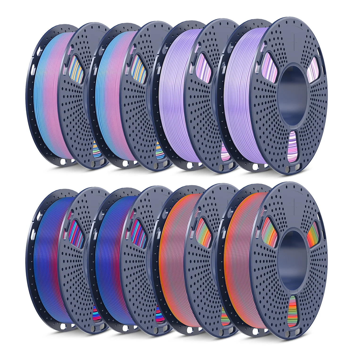 250g Spool PLA, PLA+, PLA+2.0, PLA Meta Multicolor Filament Bundle, 250g*8 Rolls