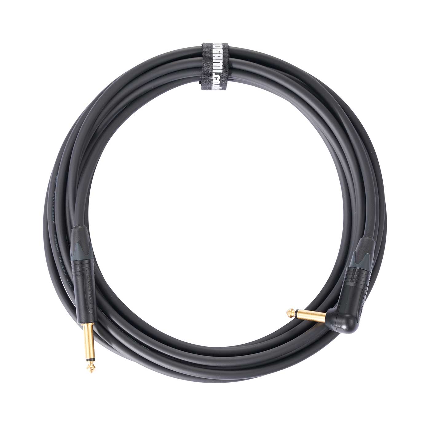 GUITARGUITAR Mogami 6m Cable with Neutrik Black and Gold Straight Jack to Right angle Jack