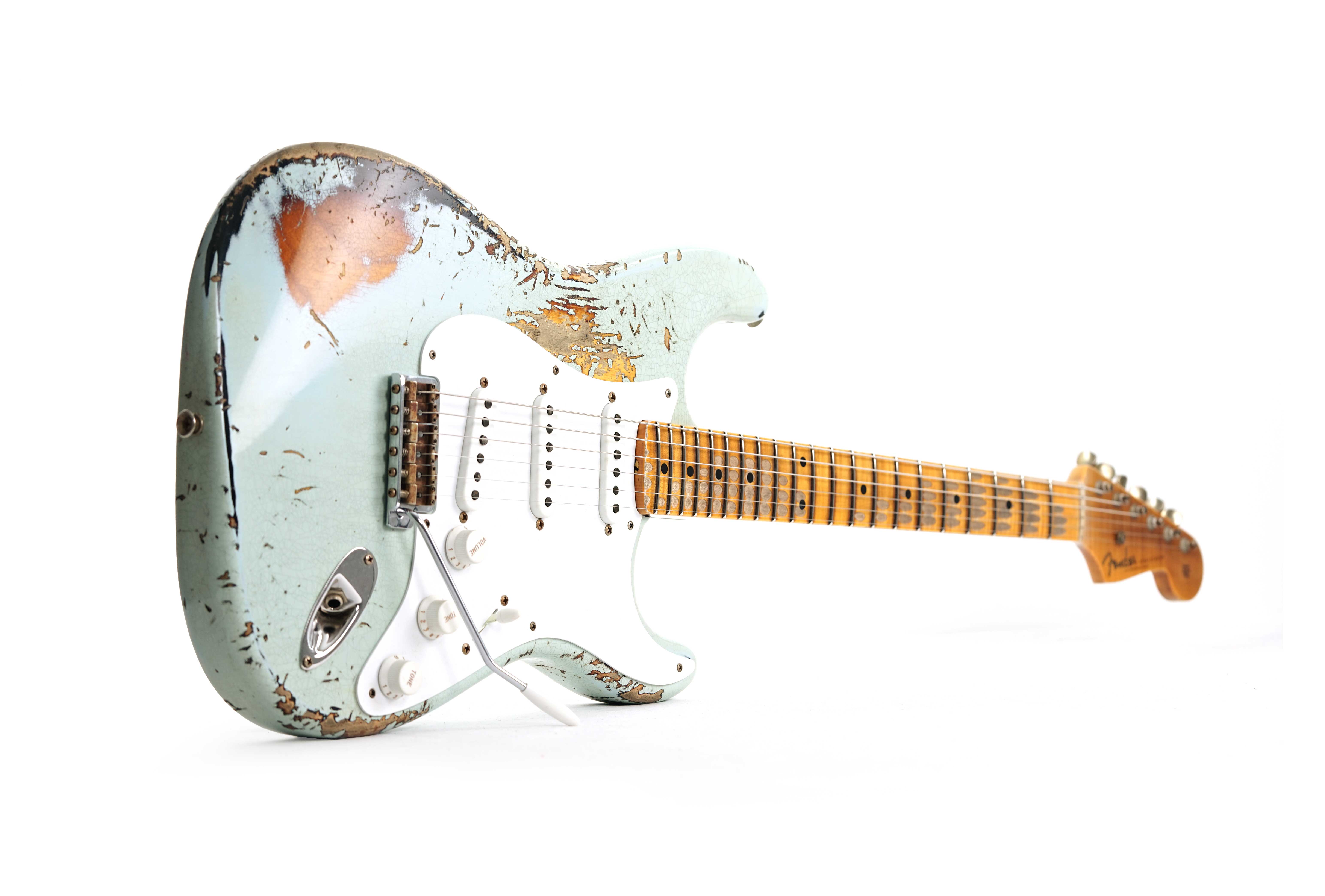 GUITARGUITAR Fender Custom Shop Limited Edition 1954 Stratocaster Heavy Relic Super Faded Aged Sonic Blue Over 2-Tone Sunburst #LXX0731
