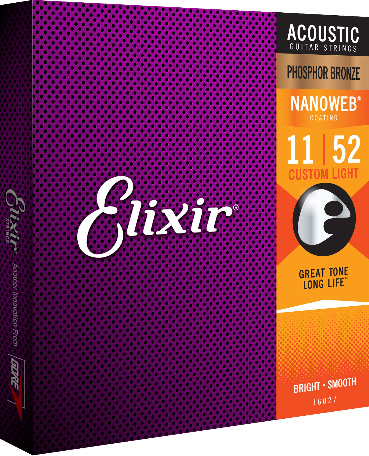 GUITARGUITAR Elixir Nanoweb Phosphor Bronze Acoustic Custom Light 11-52