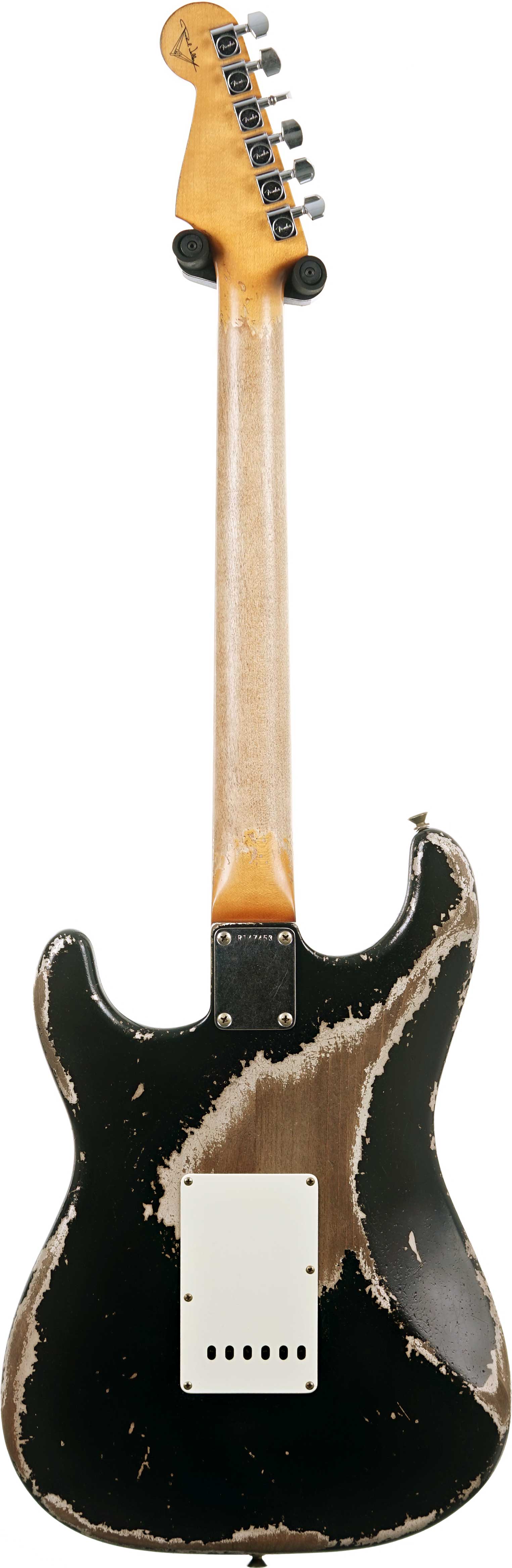 GUITARGUITAR Fender Custom Shop 61 Stratocaster Heavy Relic Black over Shoreline Gold Master Built by Paul Waller #R147453