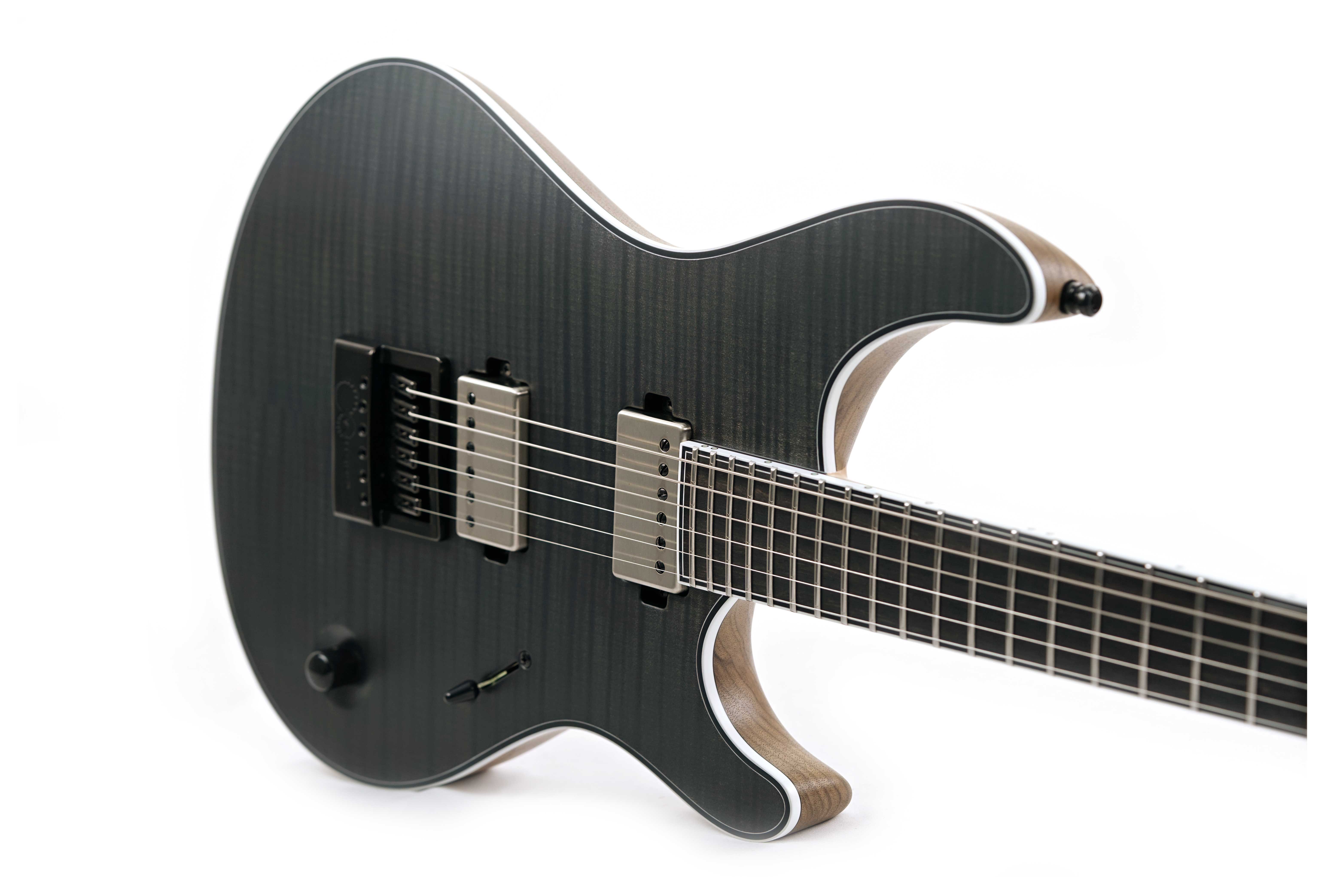 GUITARGUITAR Mayones Regius 6 4Ever, Flame Maple 3A, Trans Black Satin, Black Limba Body #RP2409341
